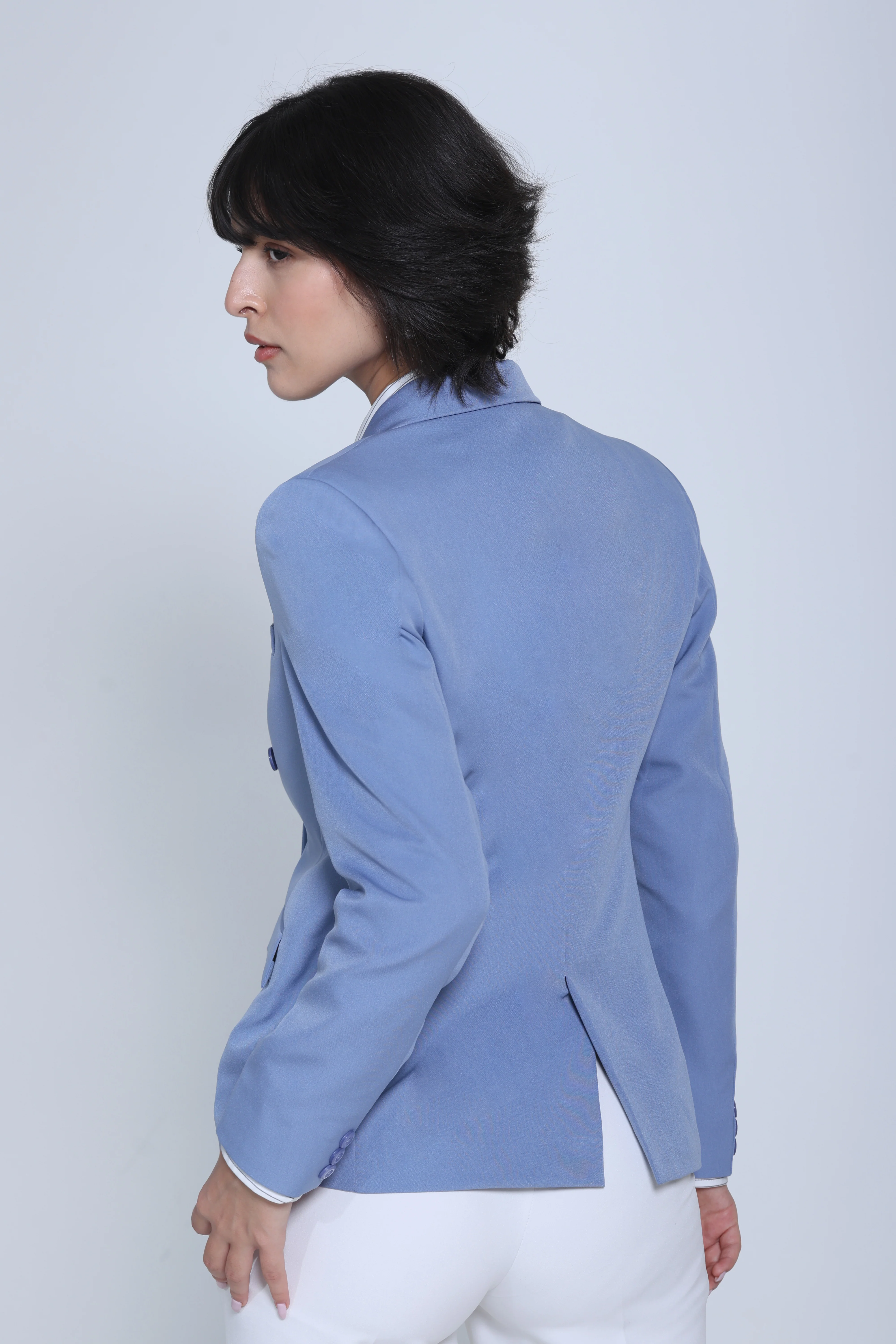 Limitless Command Double-Breasted Blazer – Denim Blue - Image 7