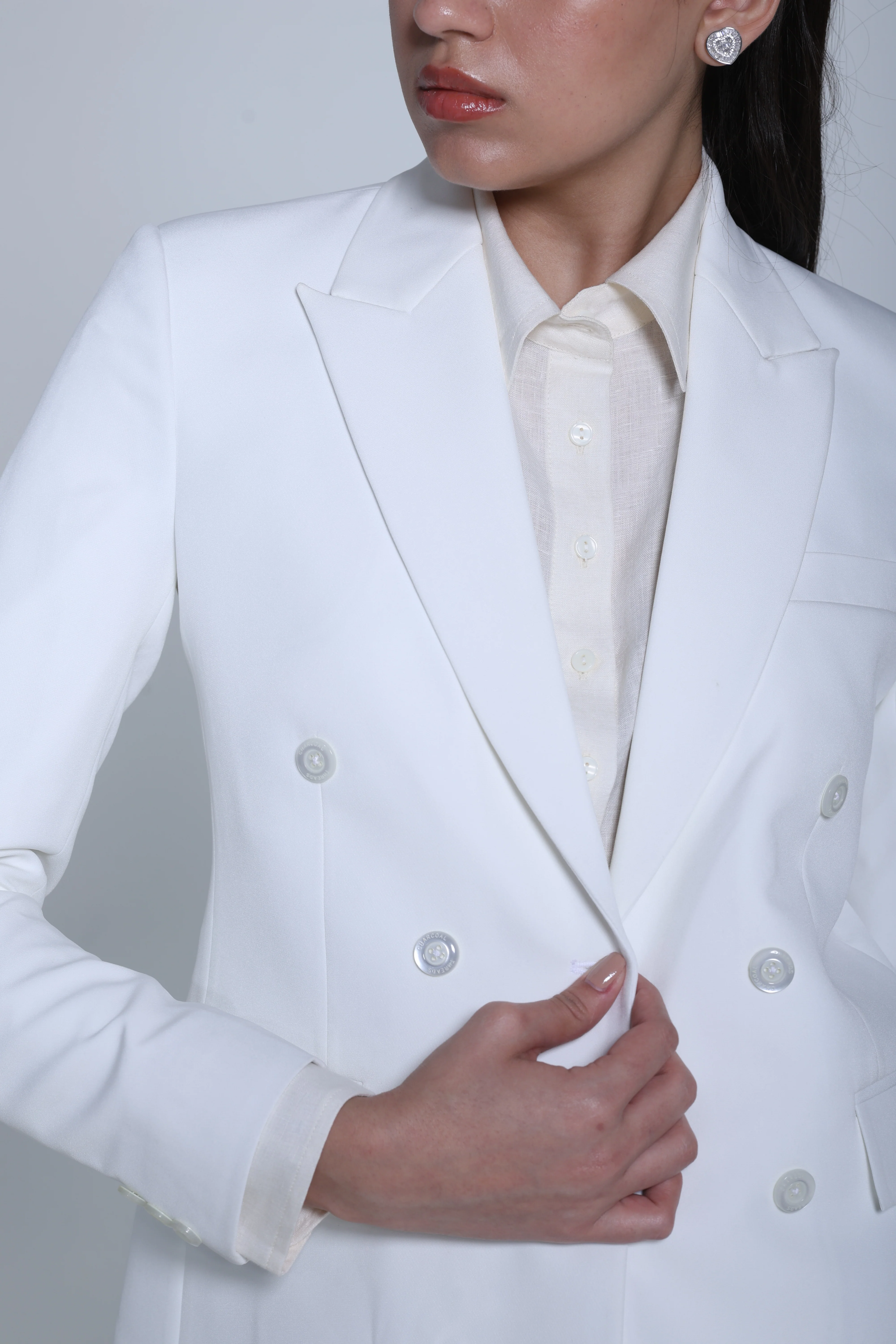 Limitless Command Double-Breasted Blazer – Off White - Image 4