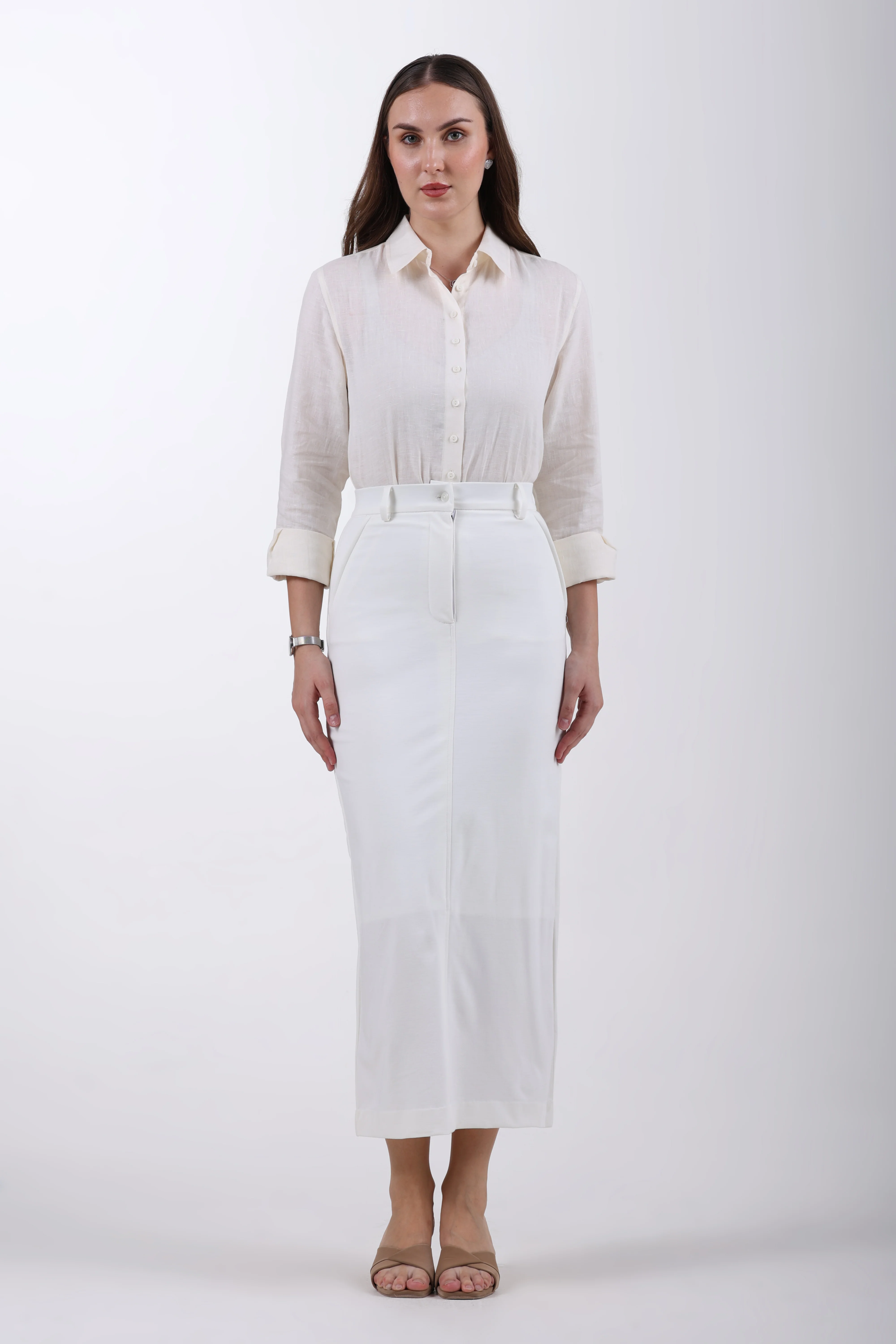 Limitless Core™ Long Pencil Skirt – Off White - Image 3
