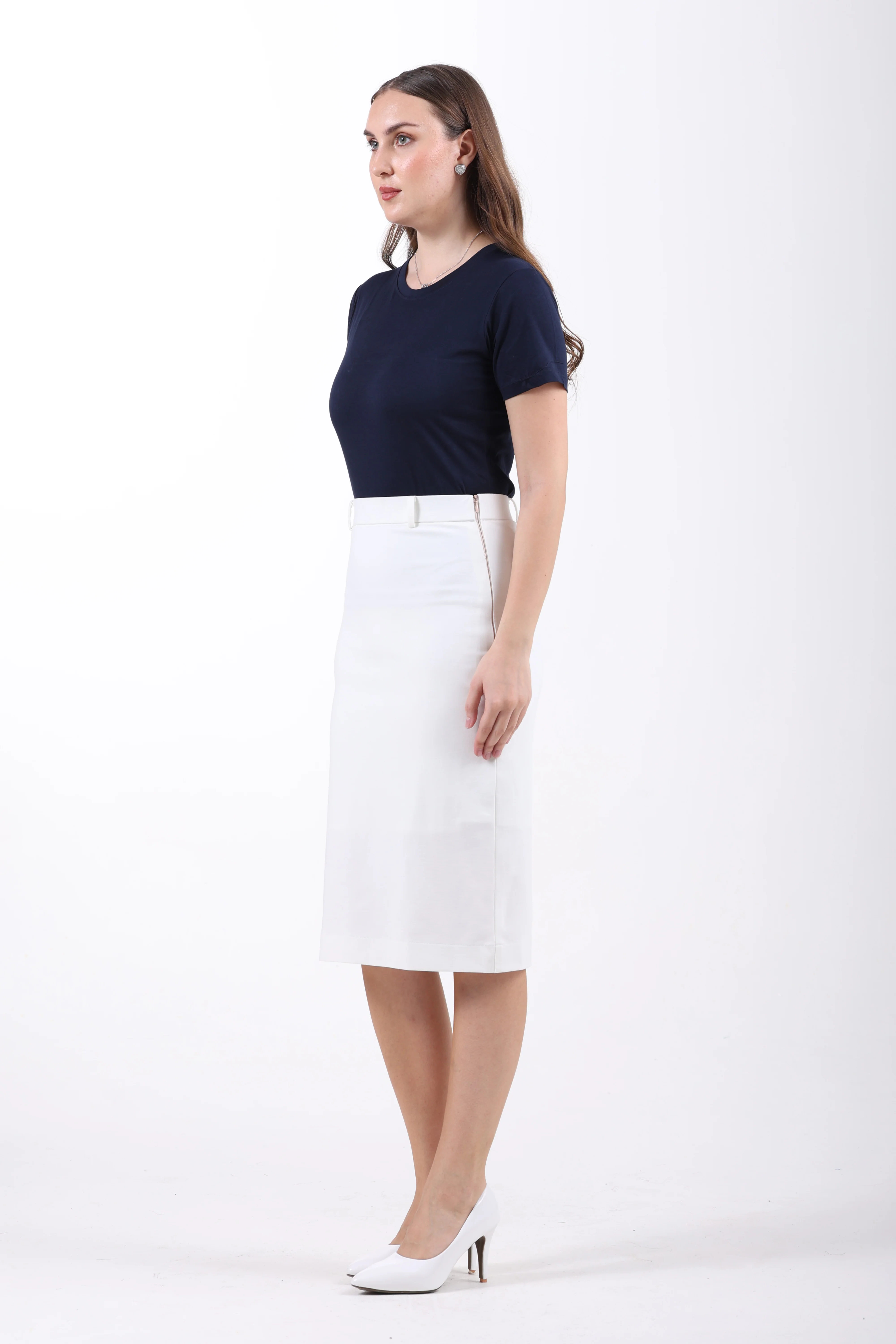 Limitless Core™ Midi Pencil Skirt – Off White - Image 6
