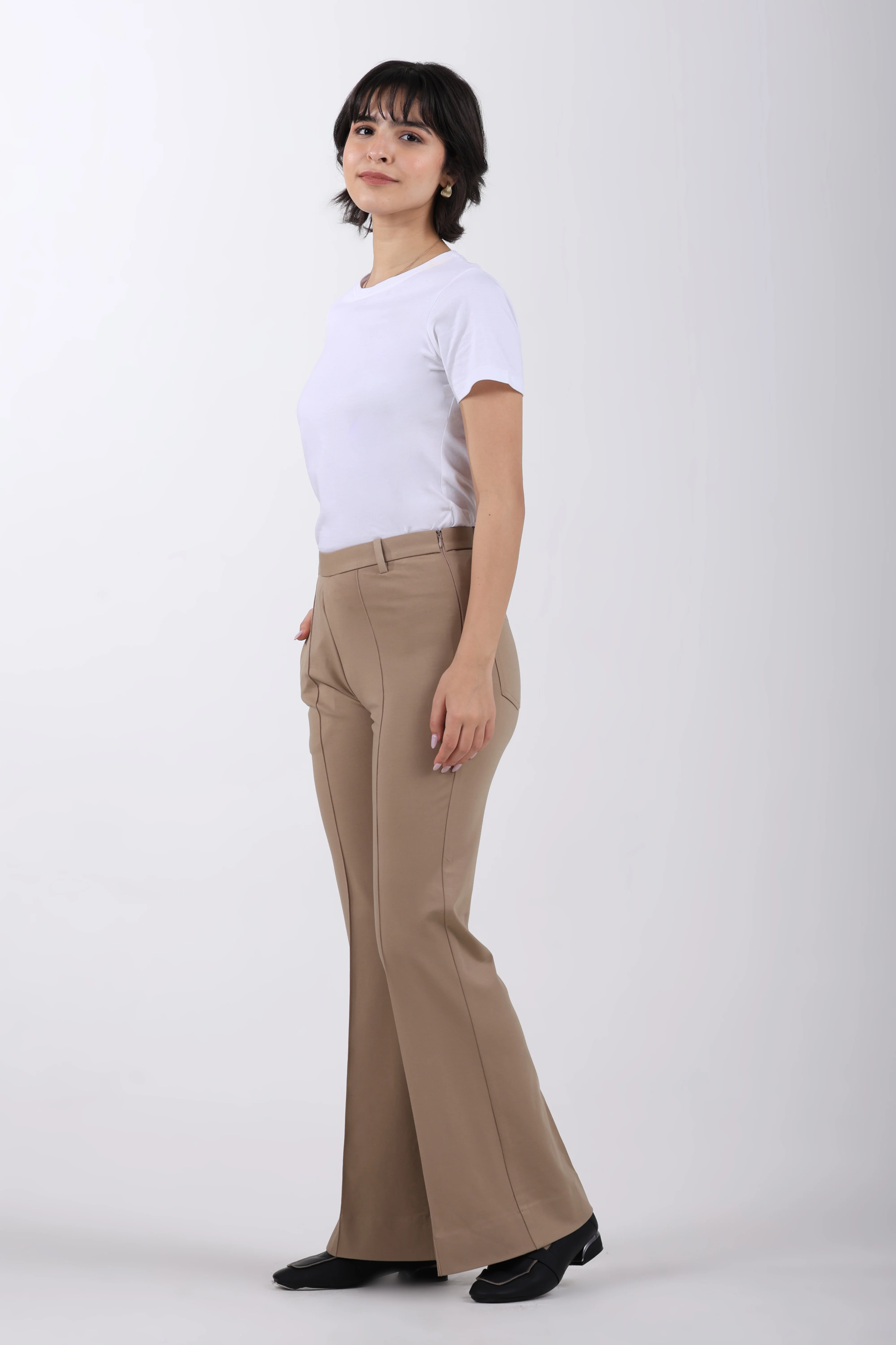 Limitless Core™ Pintuck Bootcut Pants – Beige - Image 3