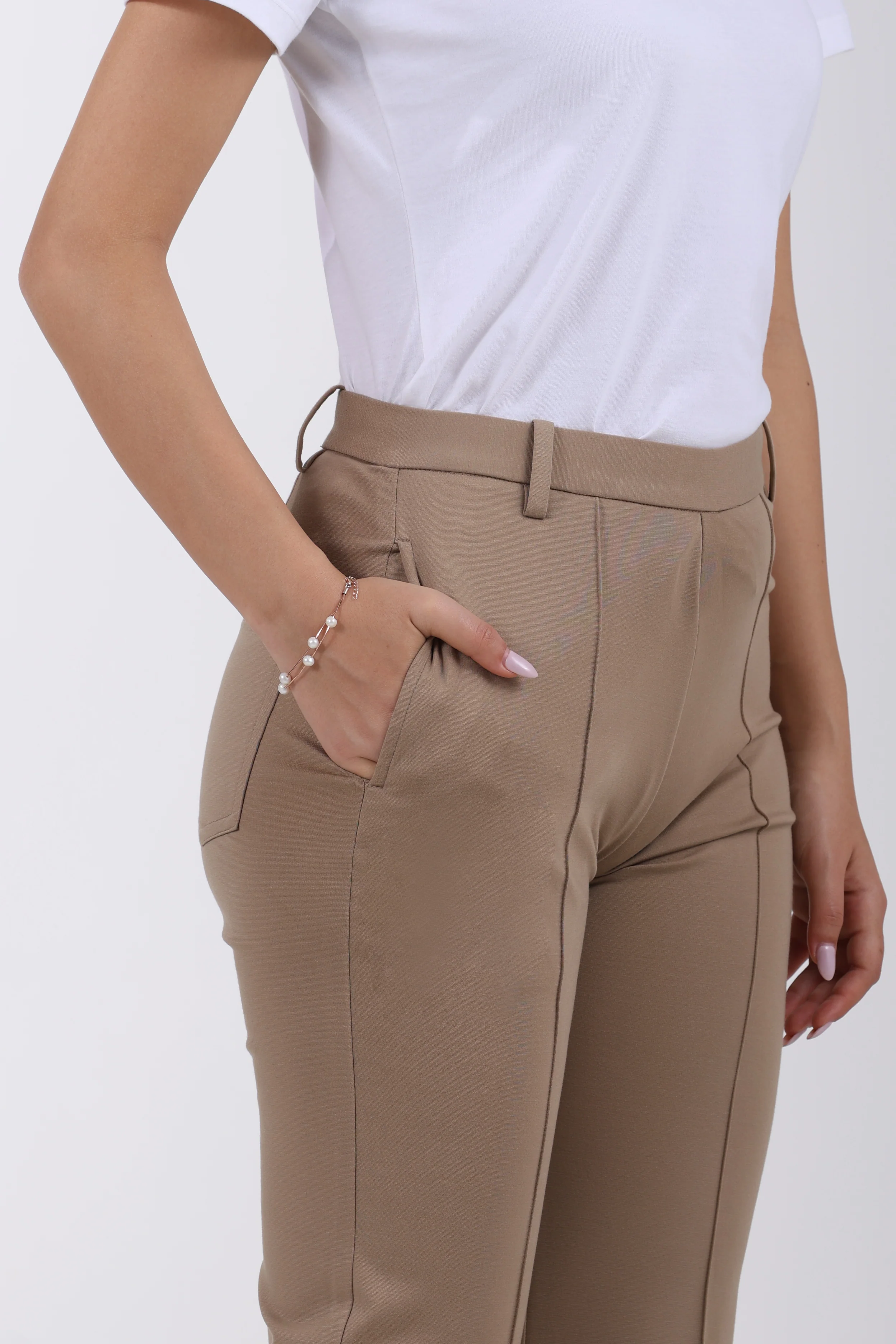 Limitless Core™ Pintuck Bootcut Pants – Beige - Image 5