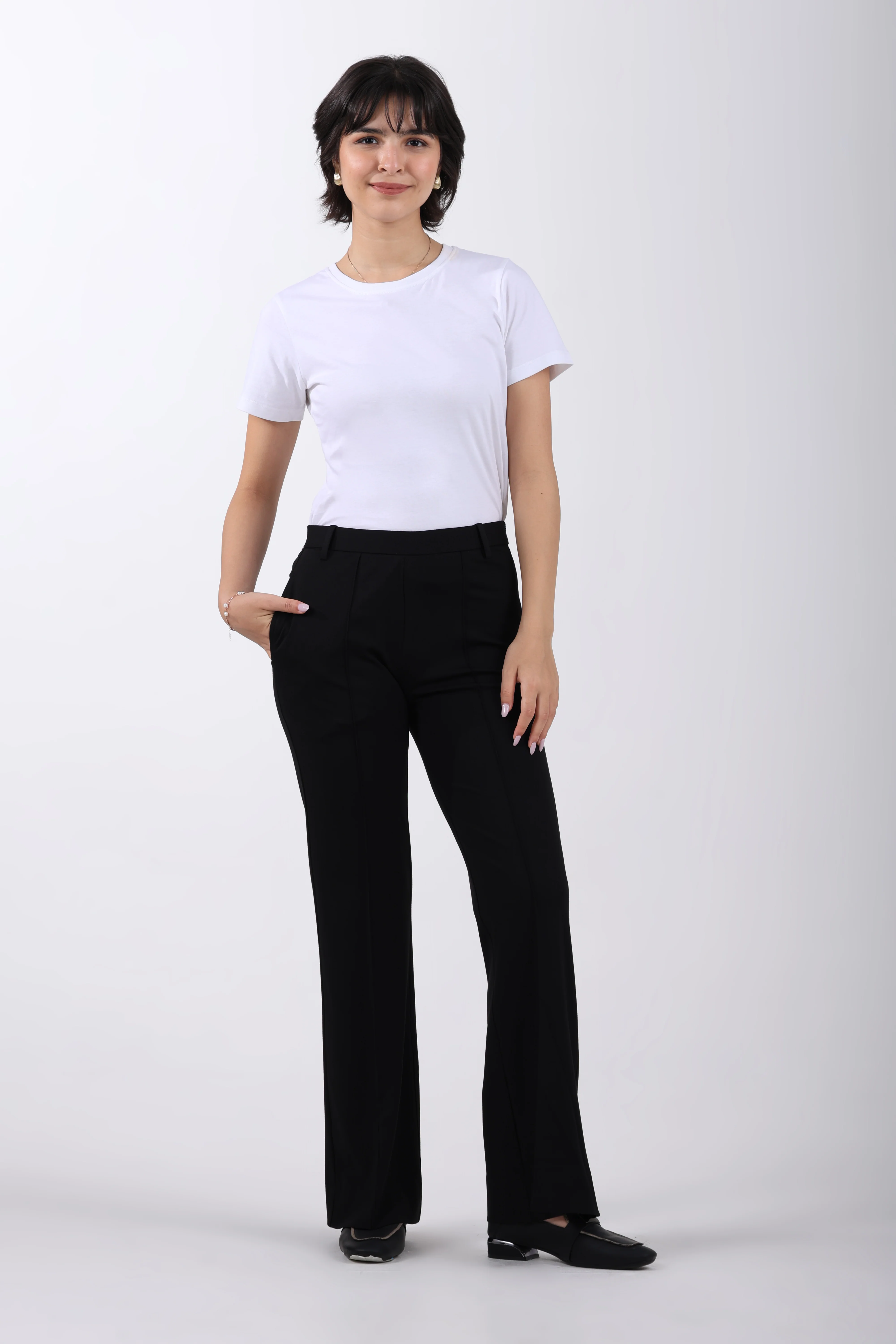 Limitless Core™ Pintuck Bootcut Pants – Black - Image 3
