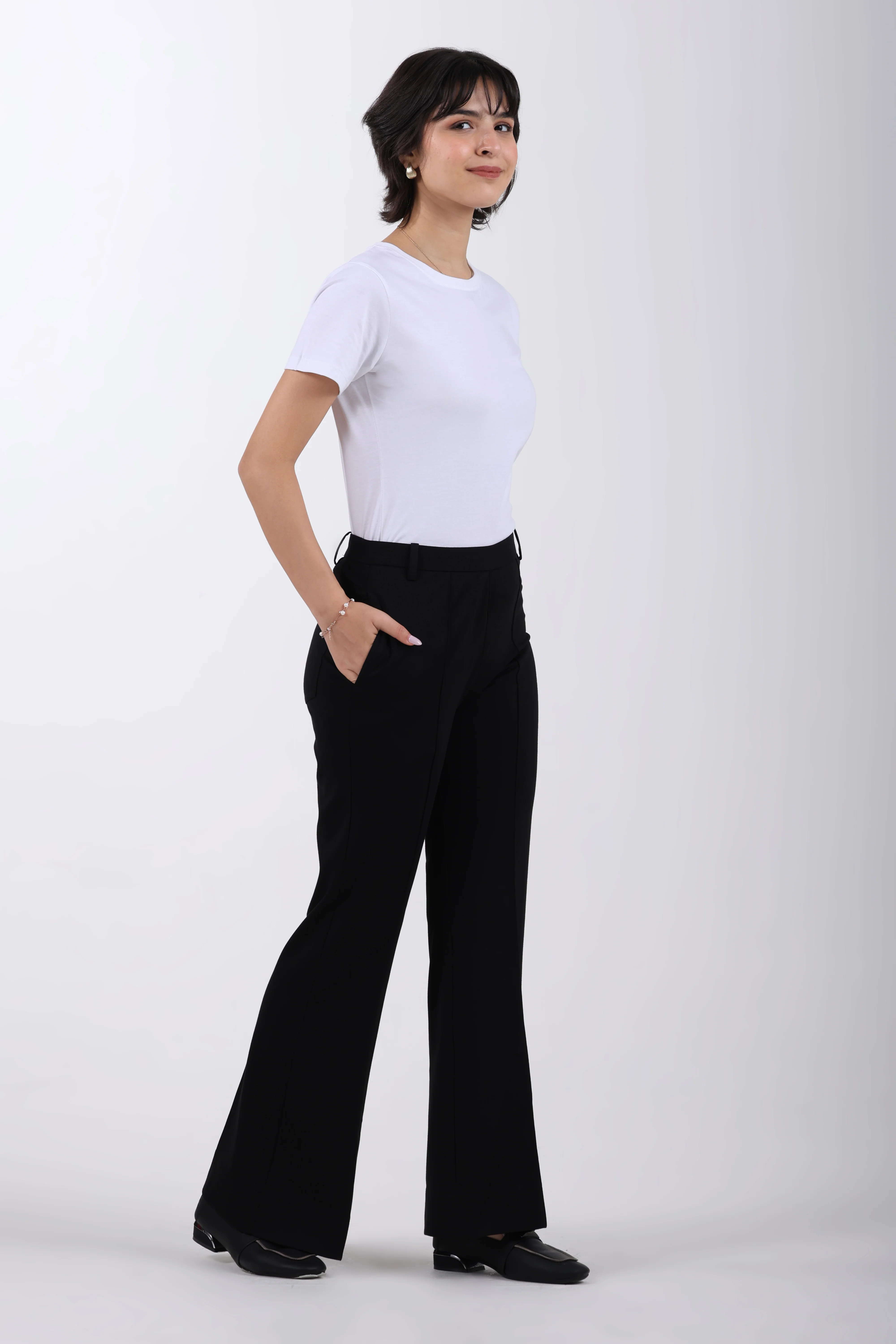 Limitless Core™ Pintuck Bootcut Pants – Black - Image 4