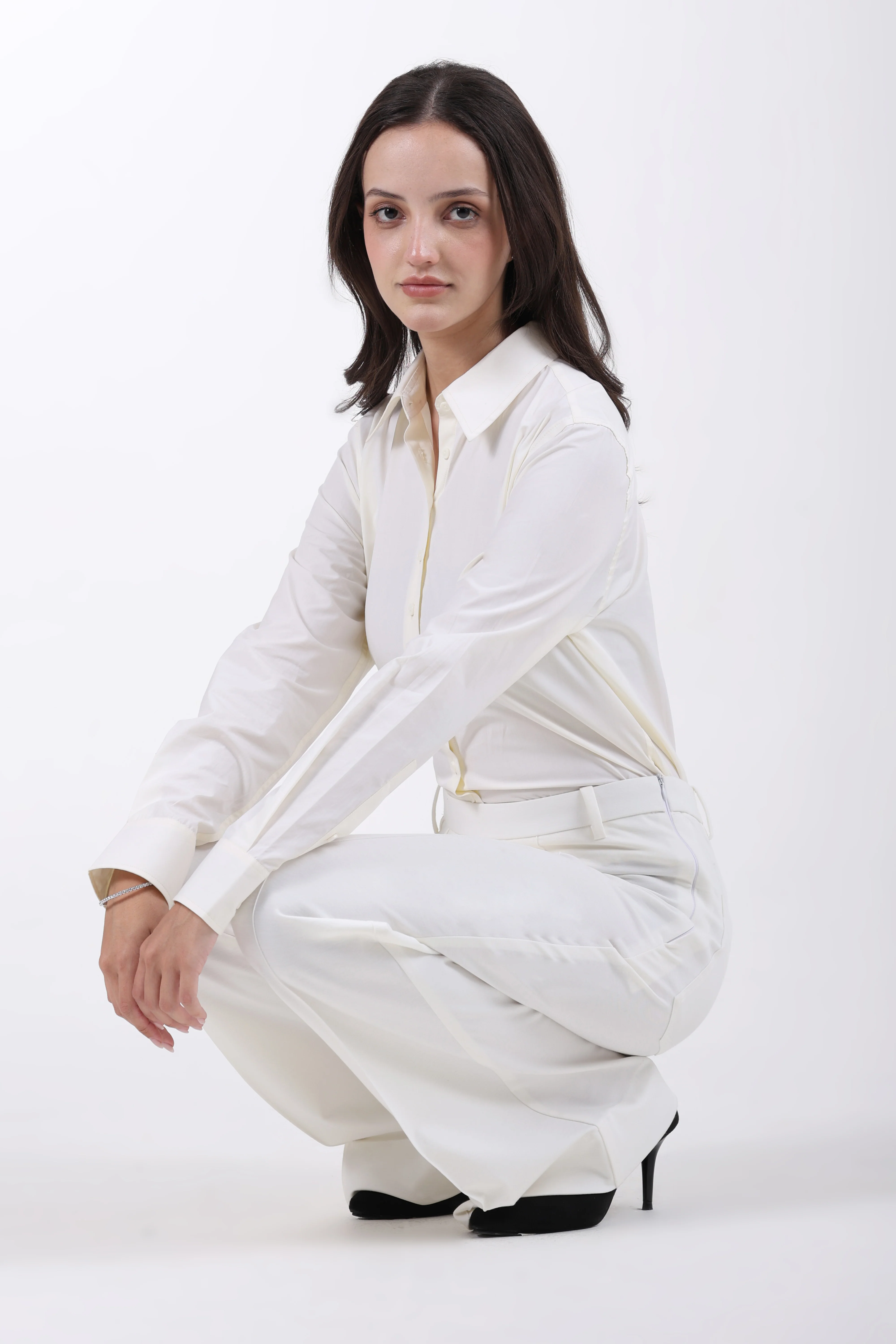Limitless Core™ Pintuck Bootcut Pants – Off White - Image 6