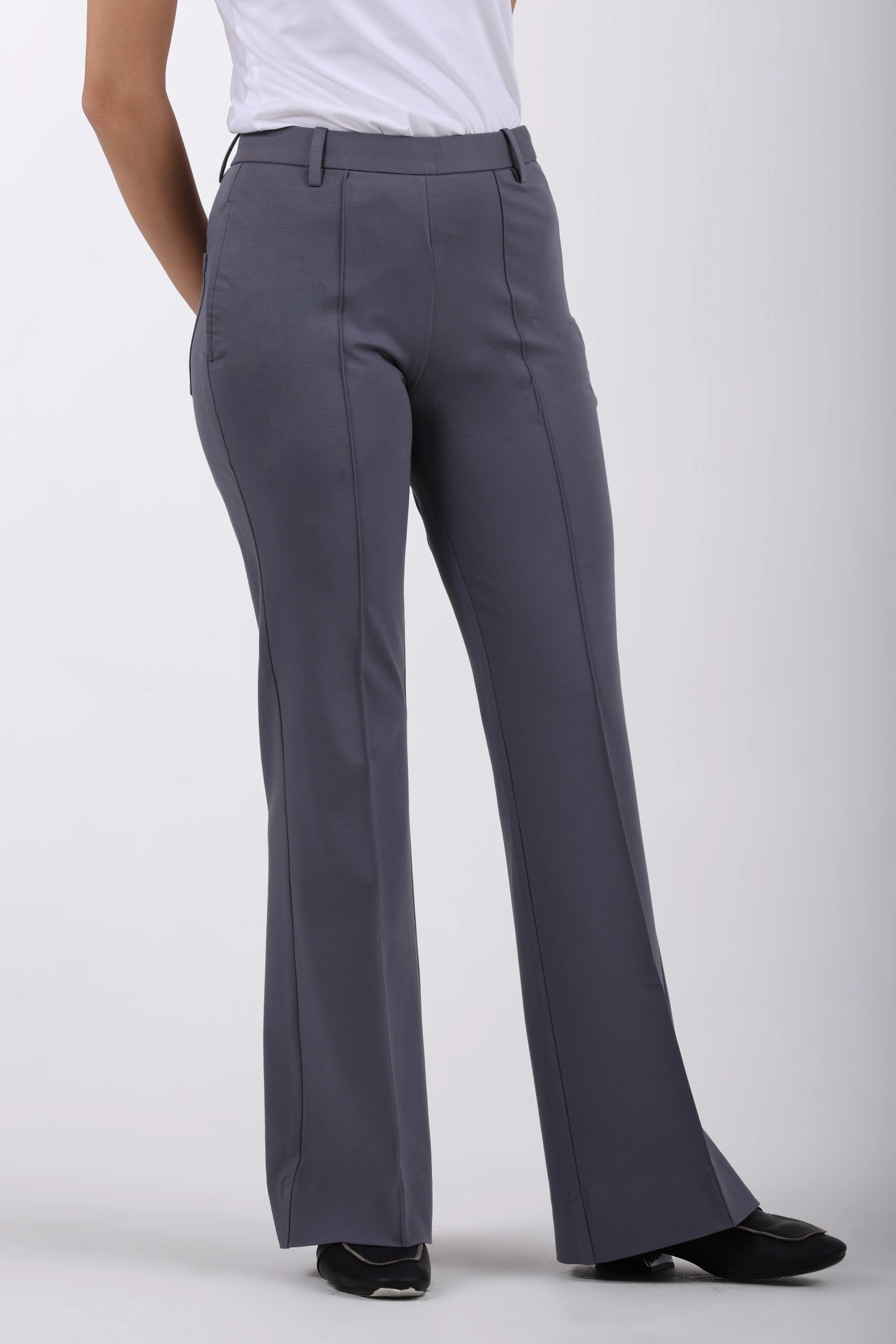 Limitless Core™ Pintuck Bootcut Pants – Steel Grey - Image 3