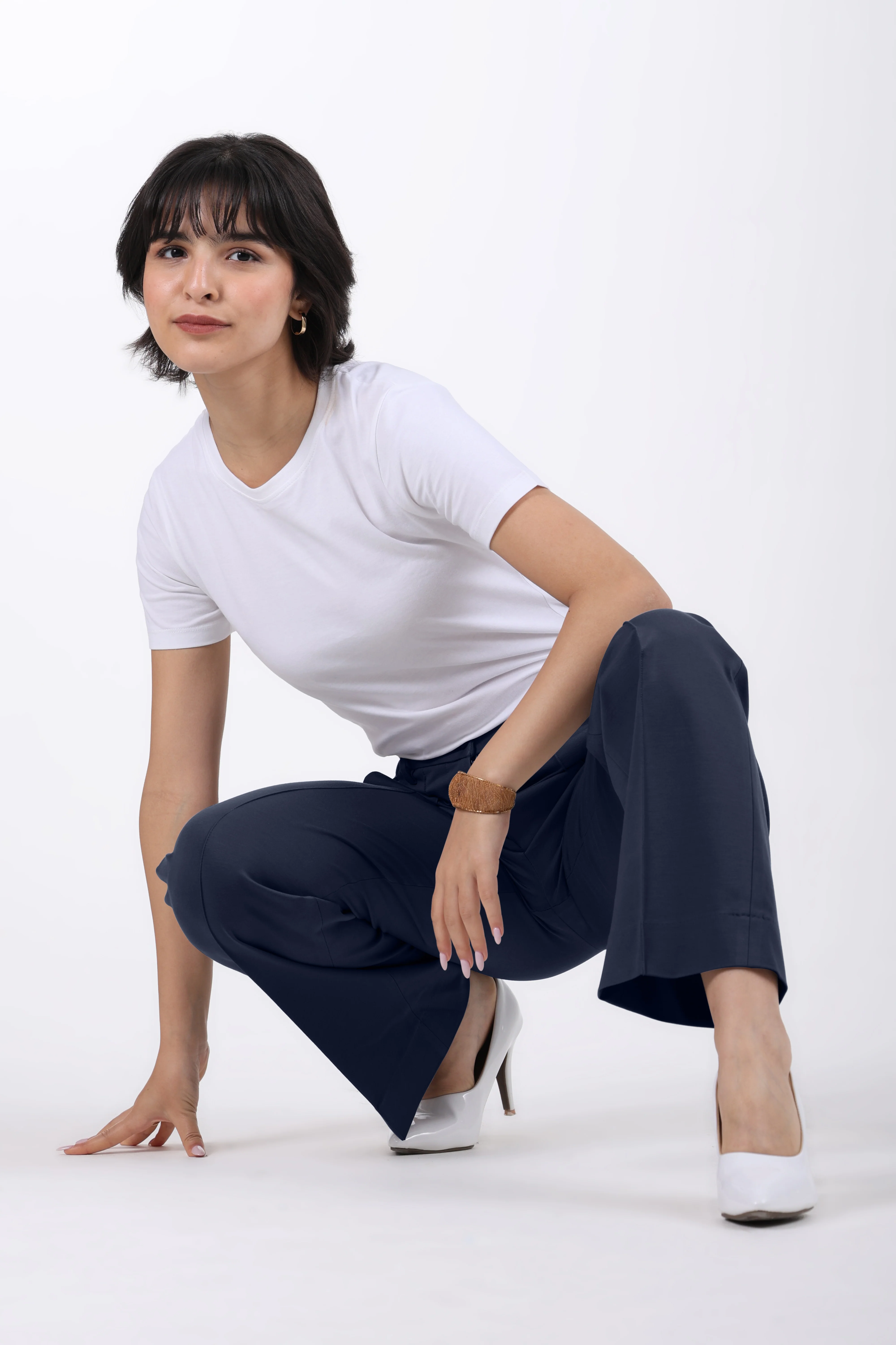 Limitless Core™ Pintuck Straight Fit Pants – Navy Blue - Image 2