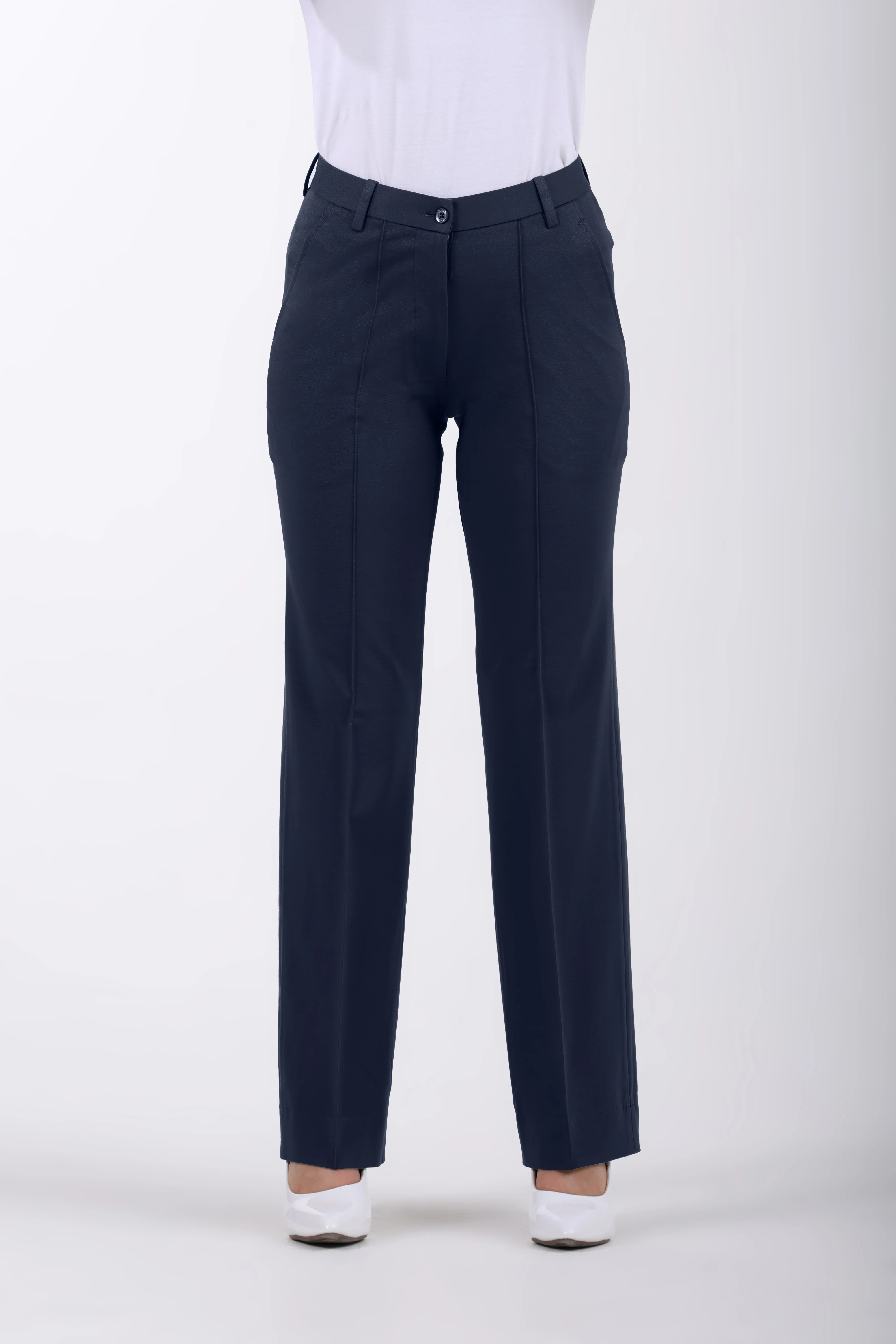 Limitless Core™ Pintuck Straight Fit Pants – Navy Blue - Image 6