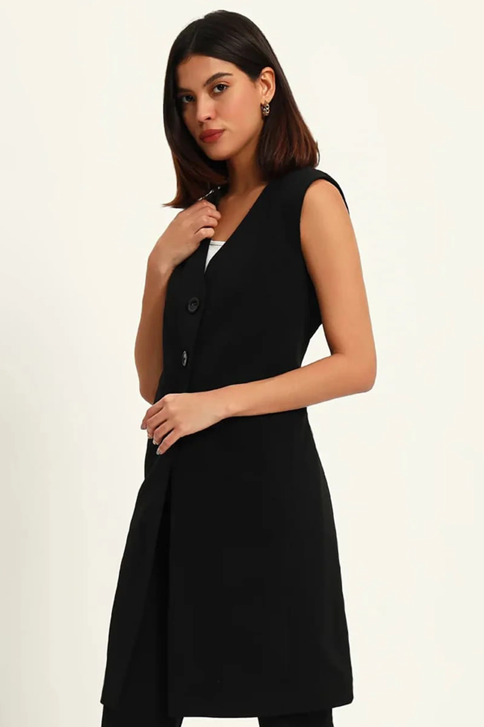 Majestic Longline Blazer Duo Co-ord – Black - Image 2