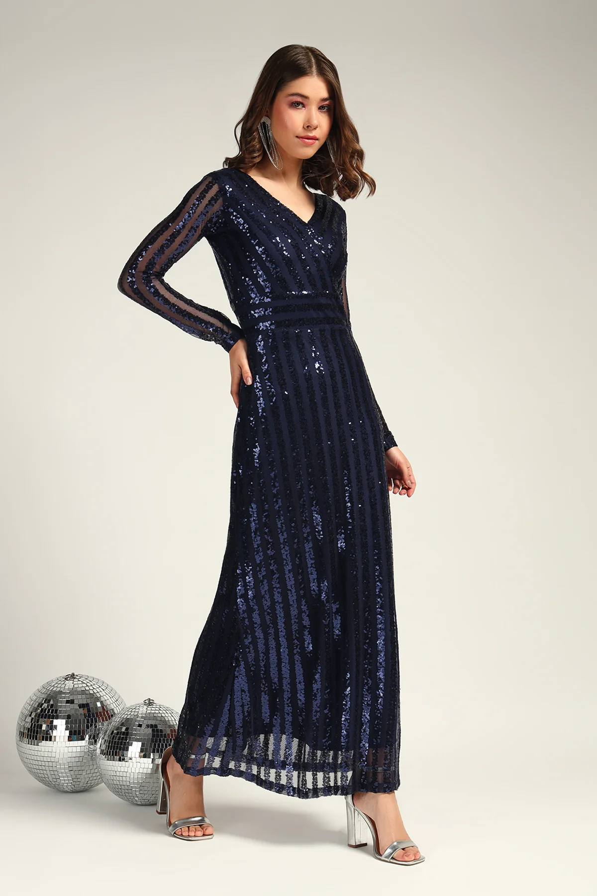 Neela Noor Sequin Full Length Dress for Women