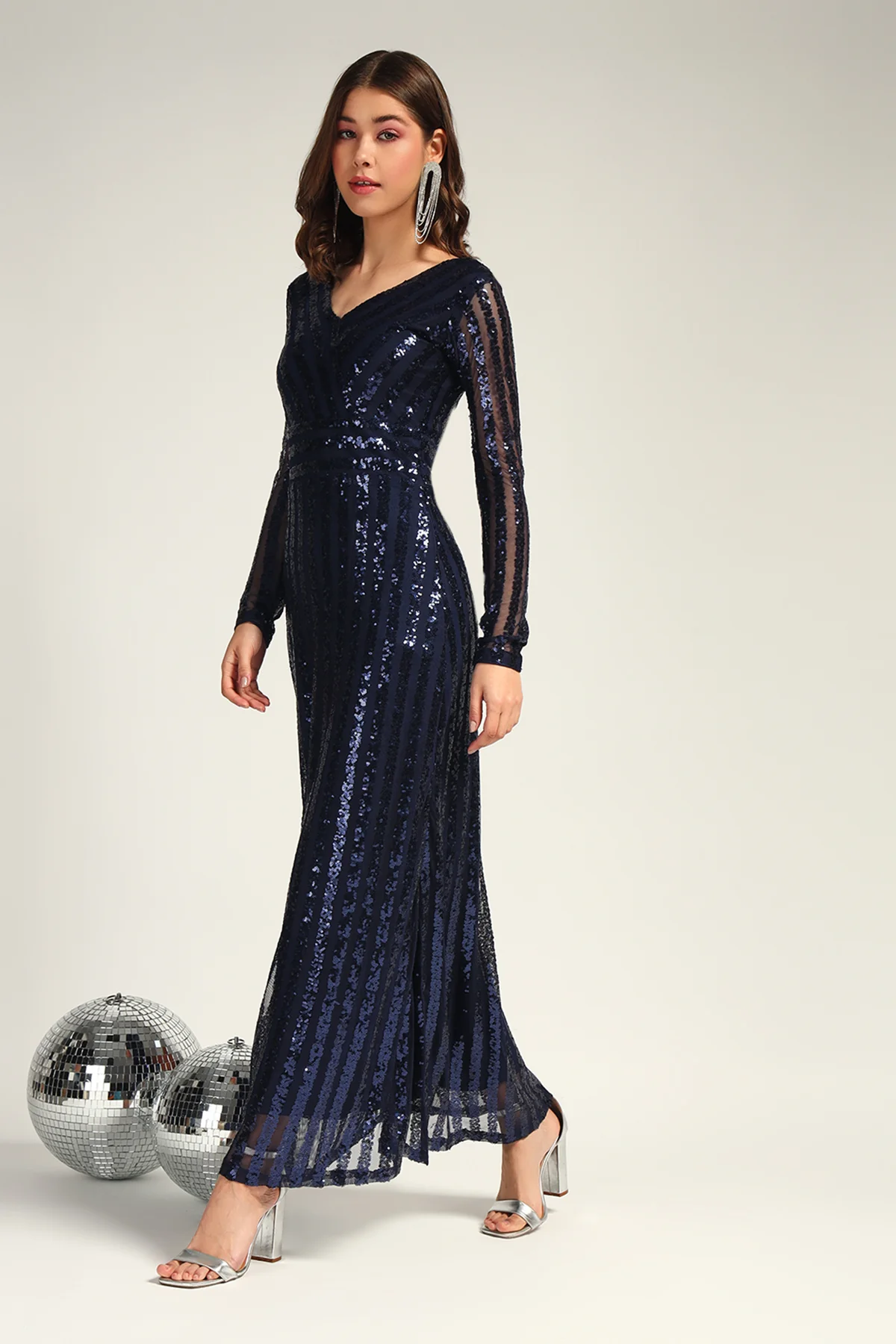 Neela Noor Sequin Full Length Dress for Women - Image 2