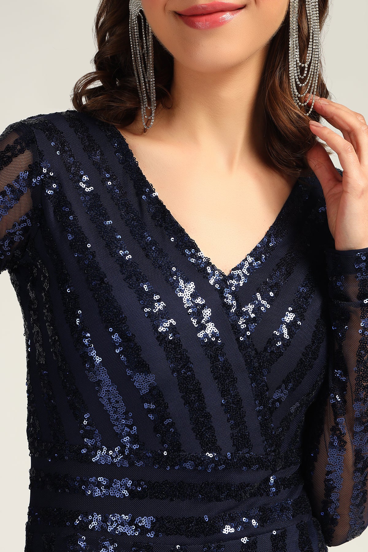 Neela Noor Sequin Full Length Dress for Women - Image 4