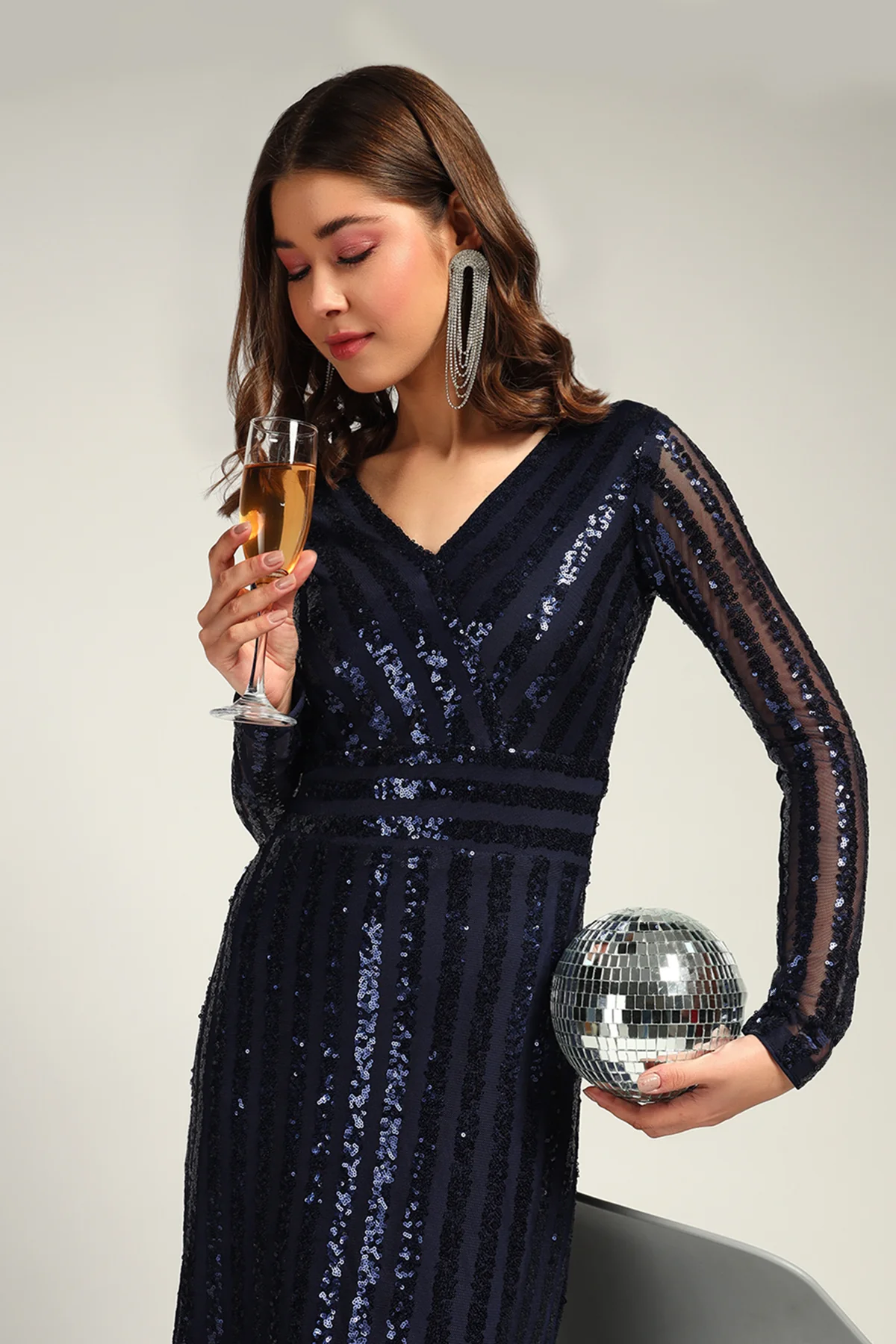 Neela Noor Sequin Full Length Dress for Women - Image 6