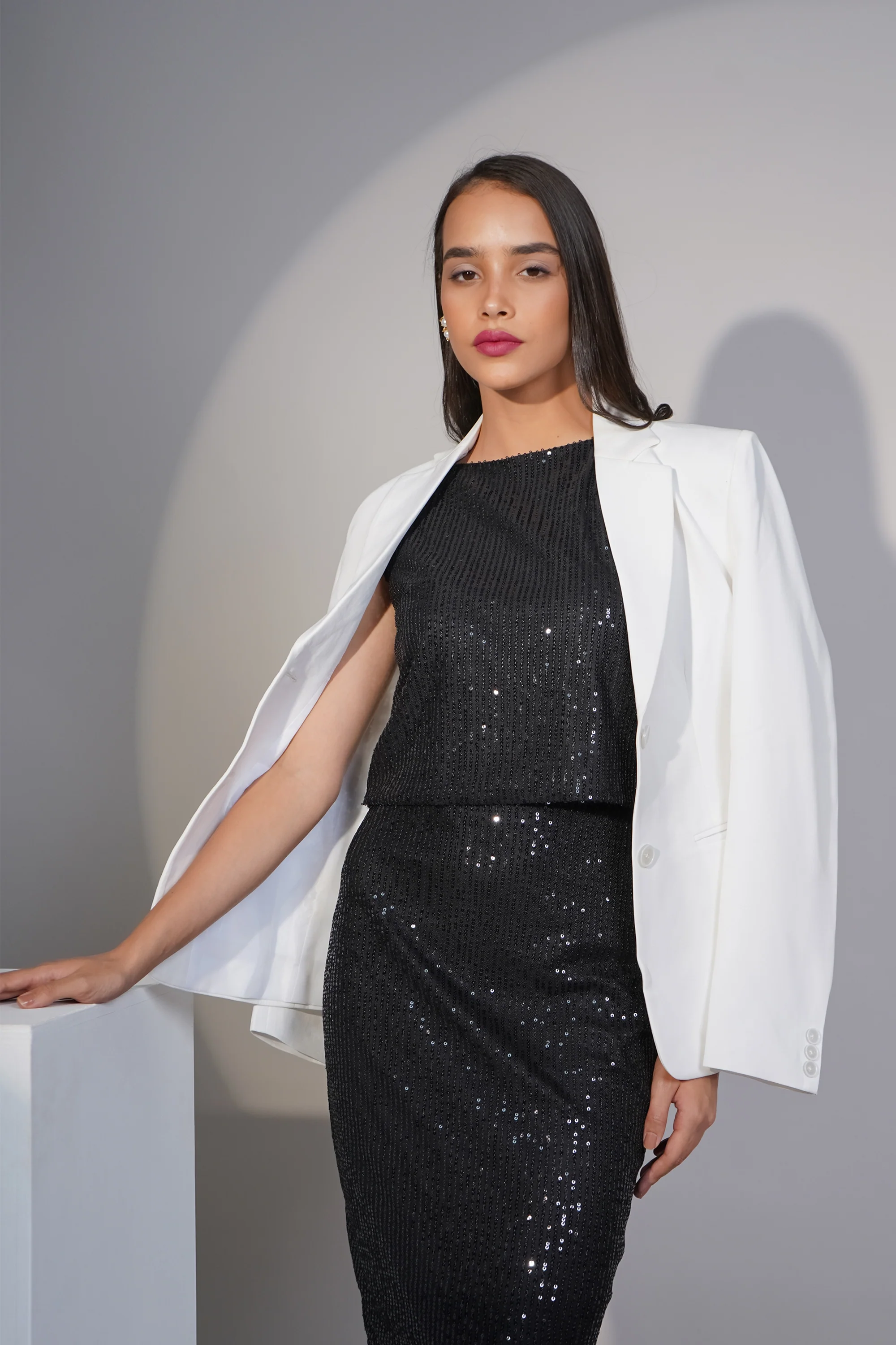 Noor Sequined Skirt Co-ord Set – Black - Image 7