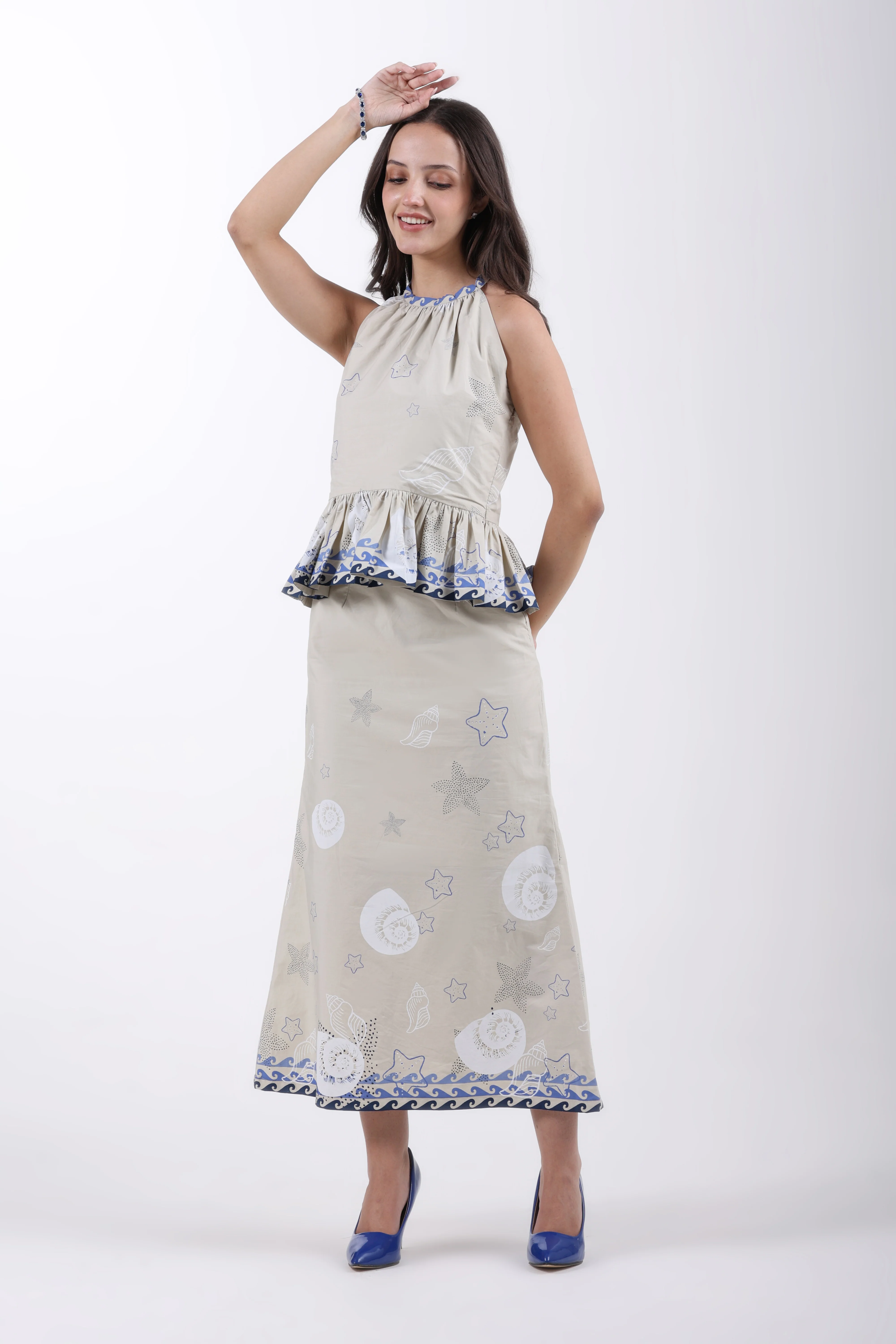 Ocean Breeze Cotton Co-ord Set – Sand Print - Image 5