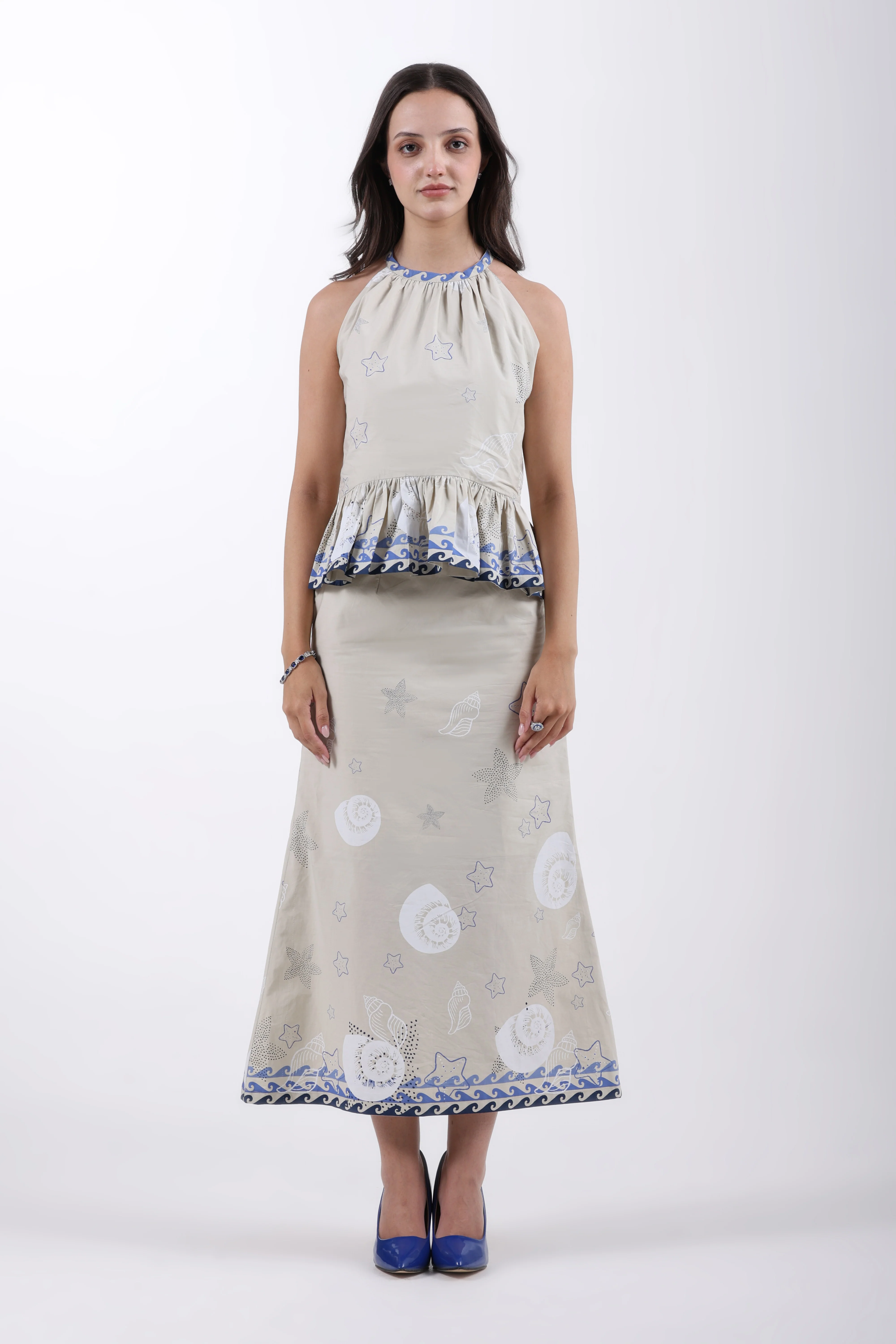 Ocean Breeze Cotton Co-ord Set – Sand Print - Image 6