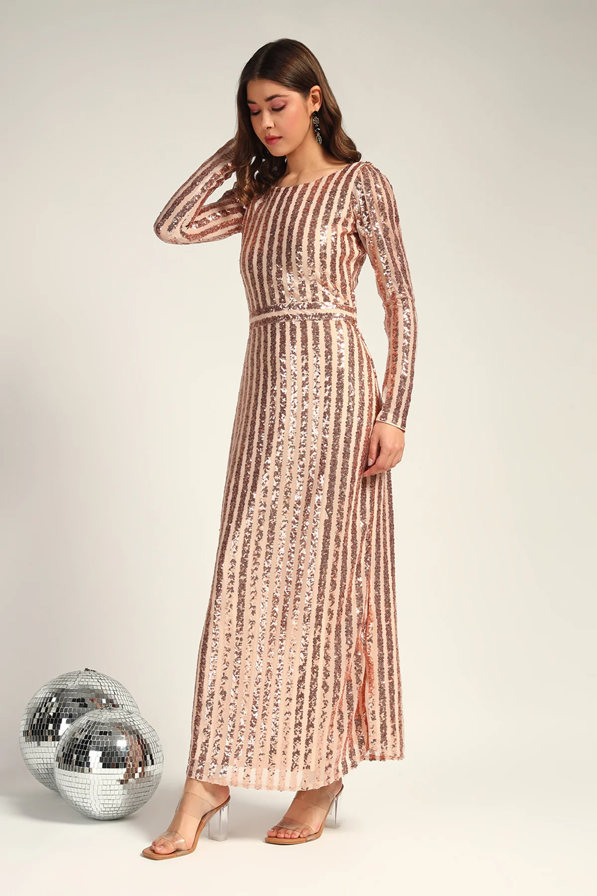 The Peach Fuzz Stunner Sequin Dress for Women