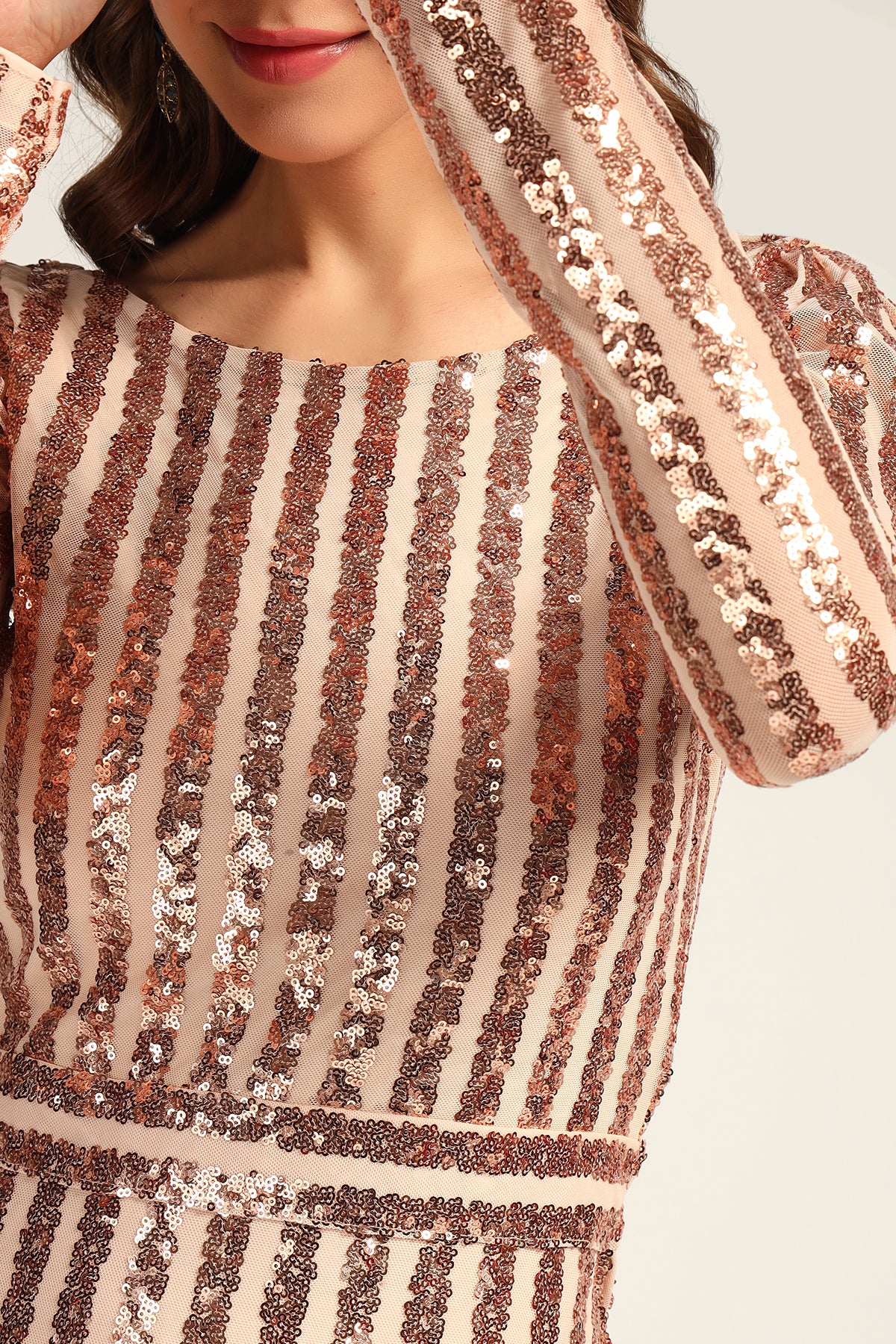 The Peach Fuzz Stunner Sequin Dress for Women - Image 4