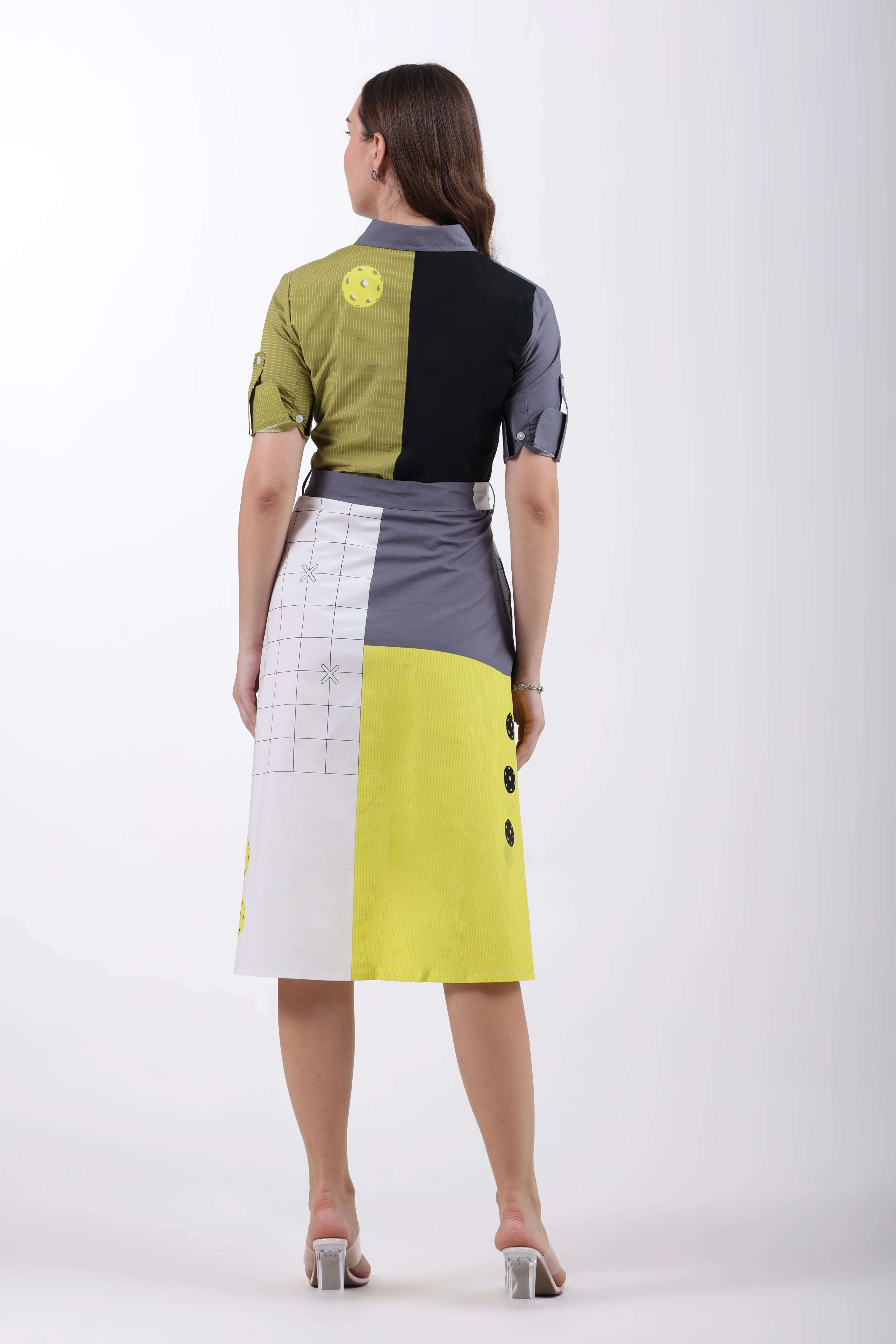 The Pickleball Edit Cotton Shirt Dress – Green - Image 9