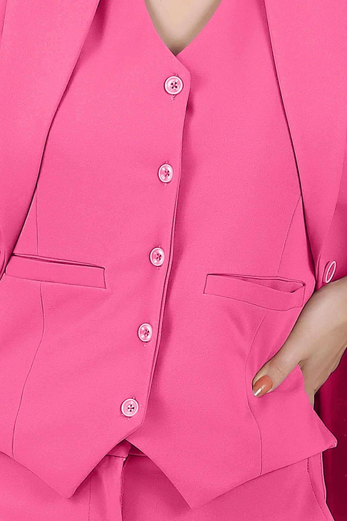 Waistcoat and Trousers Co-ord Set – Pink - Image 5