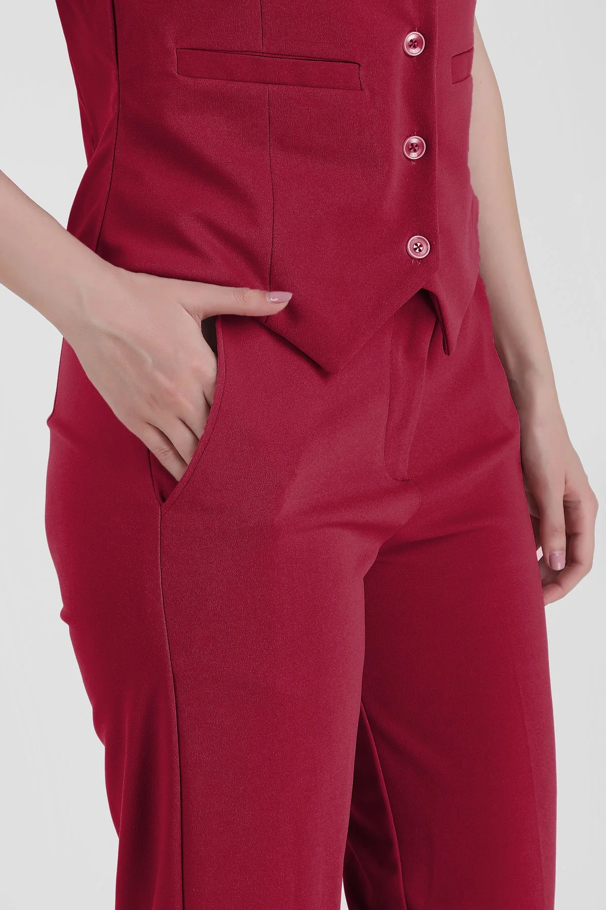 Power 3-Piece Suit Set – Red (Blazer, Waistcoat & Trousers) - Image 7
