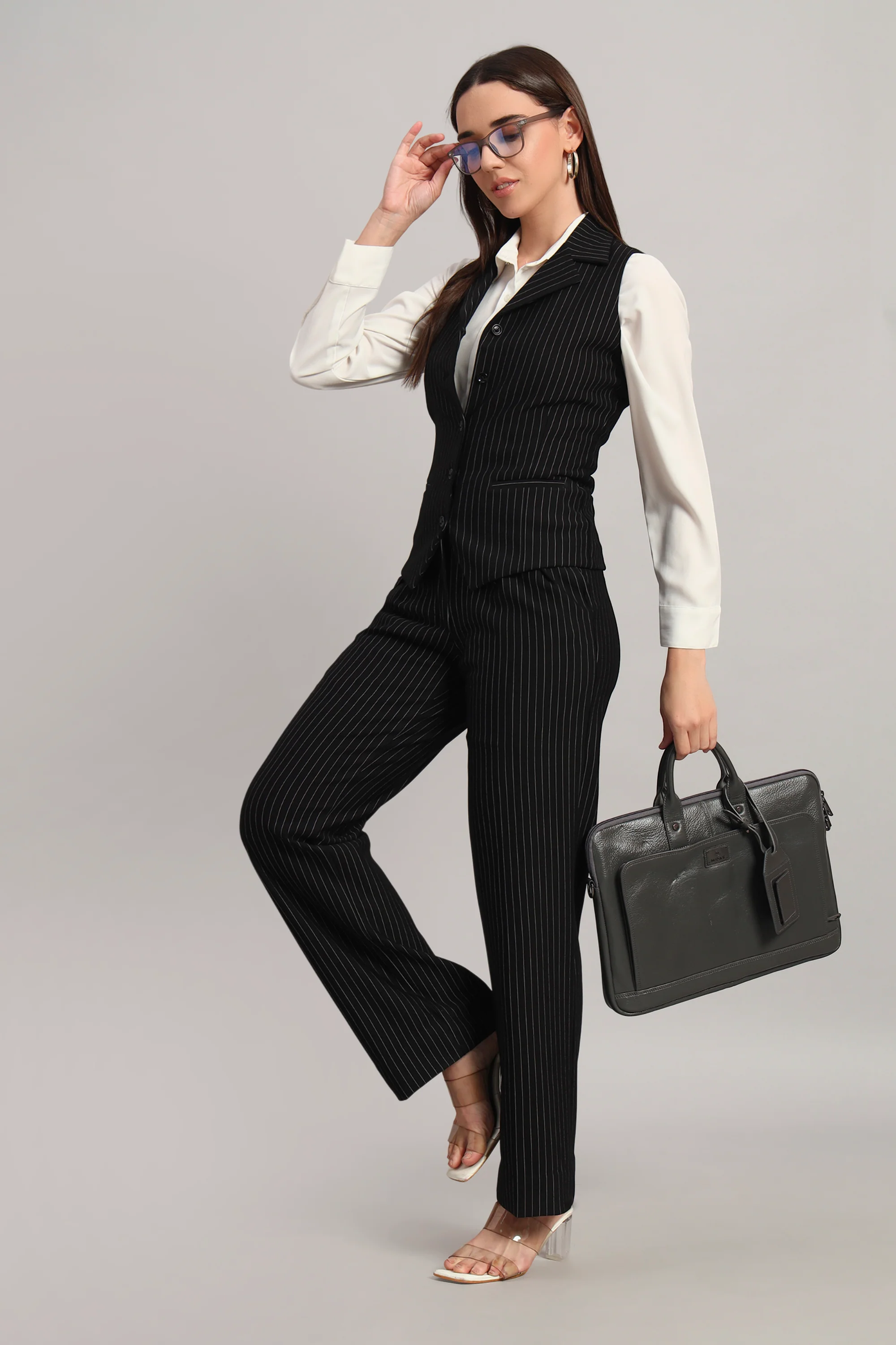 Power Pair Co-ord Set – Pinstripe Black
