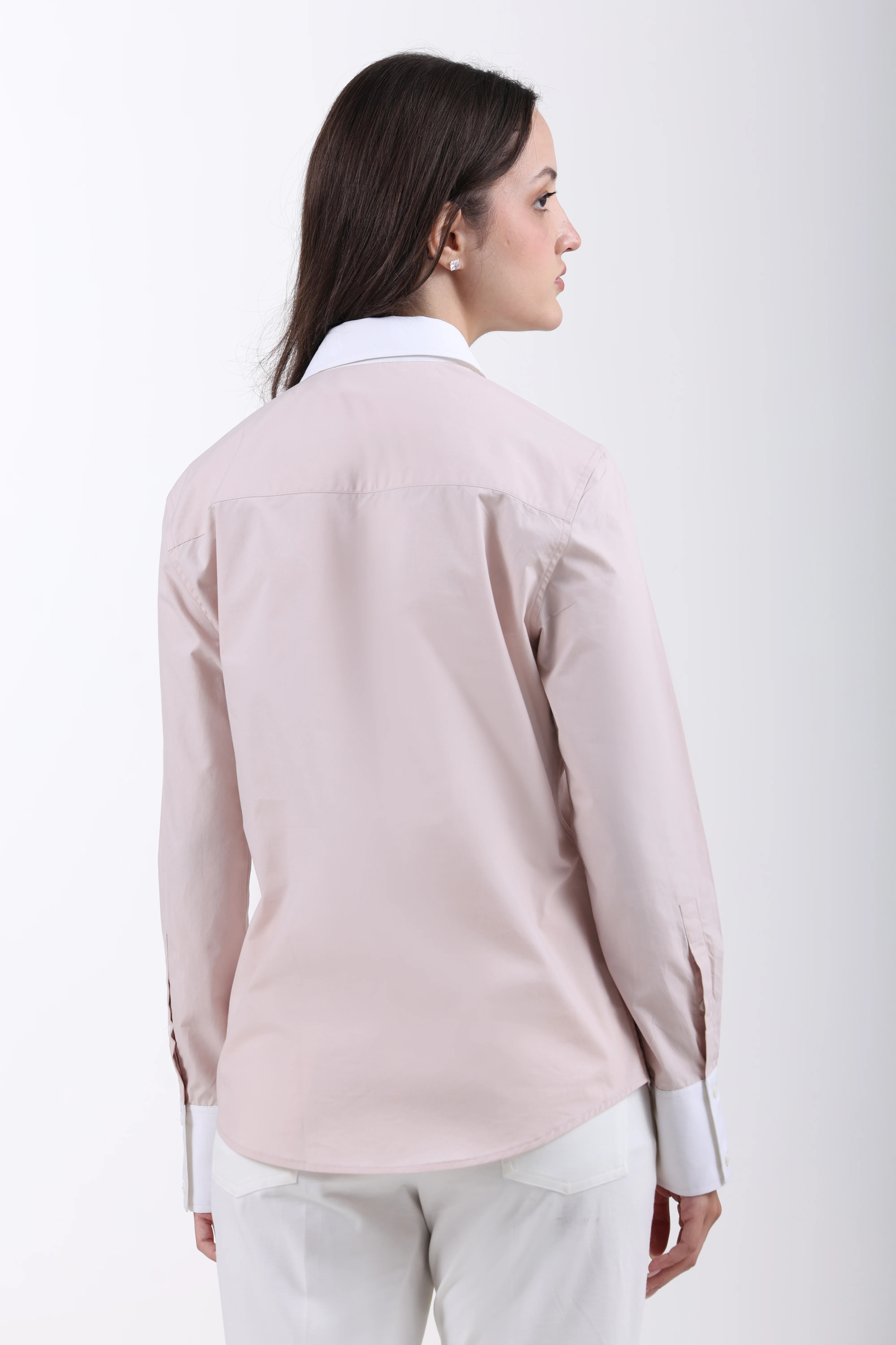 Premium Cotton Contrast Collar Shirt – Pearl Pink - Image 7