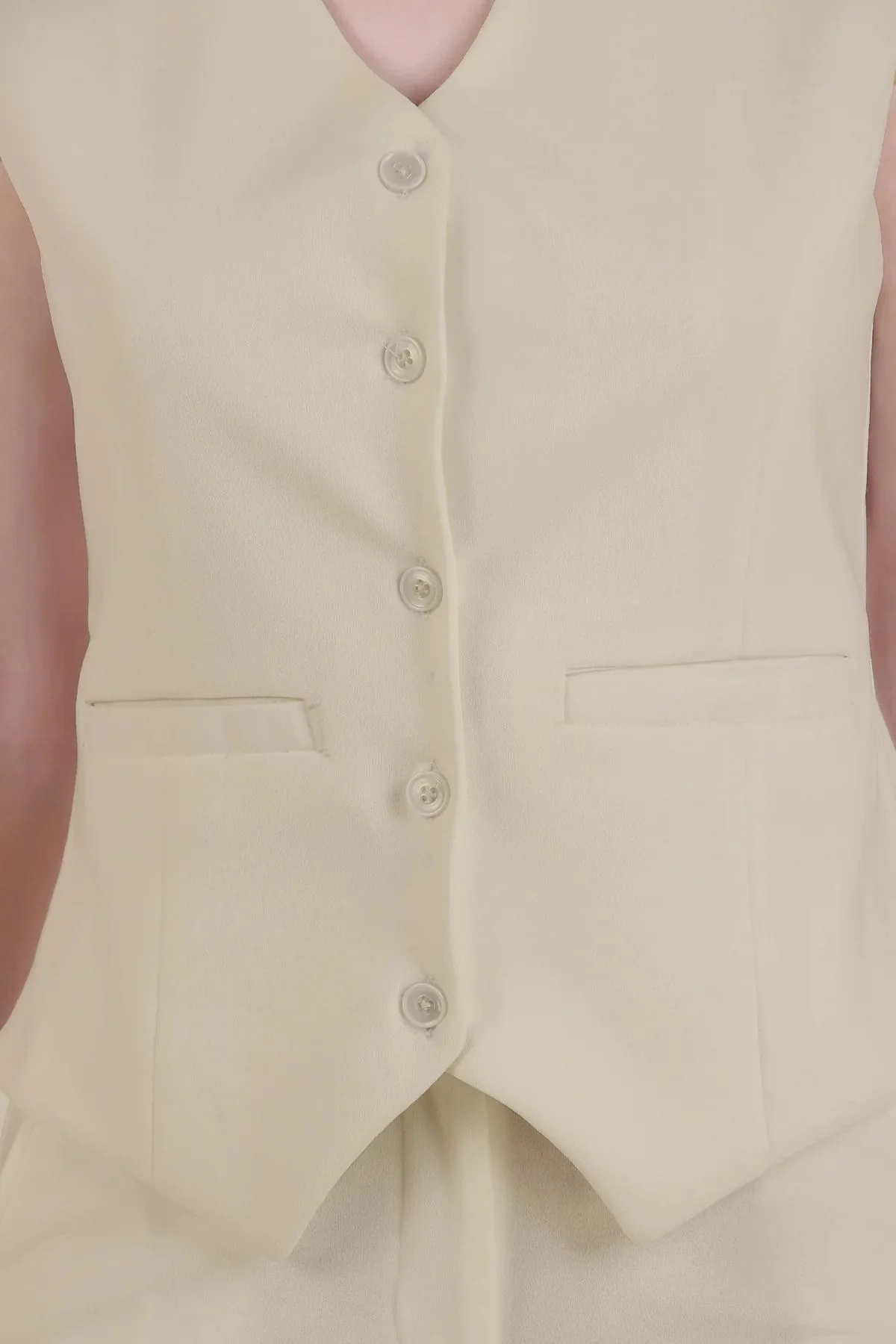 Waistcoat and Trousers Co-ord Set – Sand - Image 4