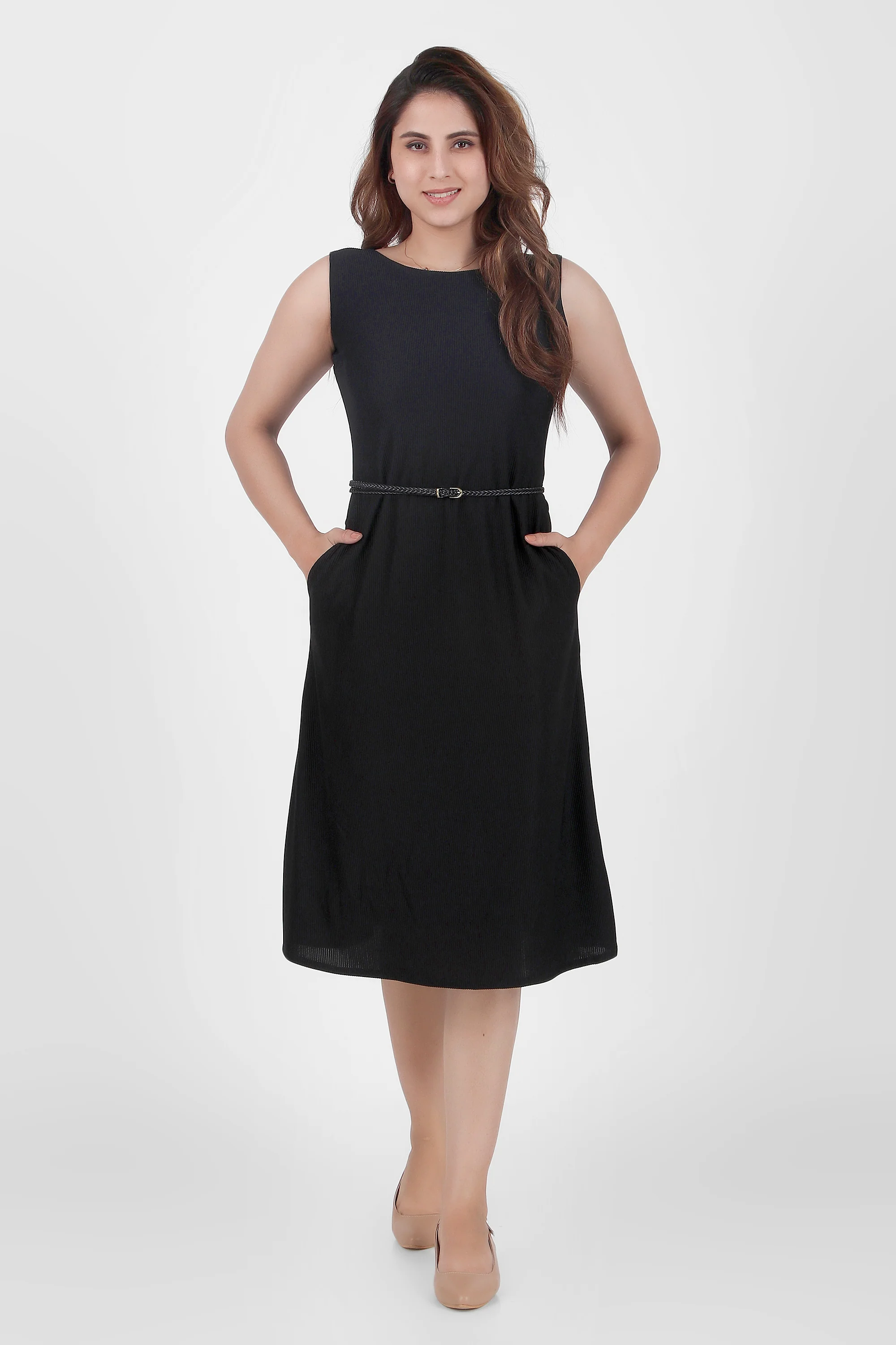 Serenity Formal Midi Dress – Black - Image 2