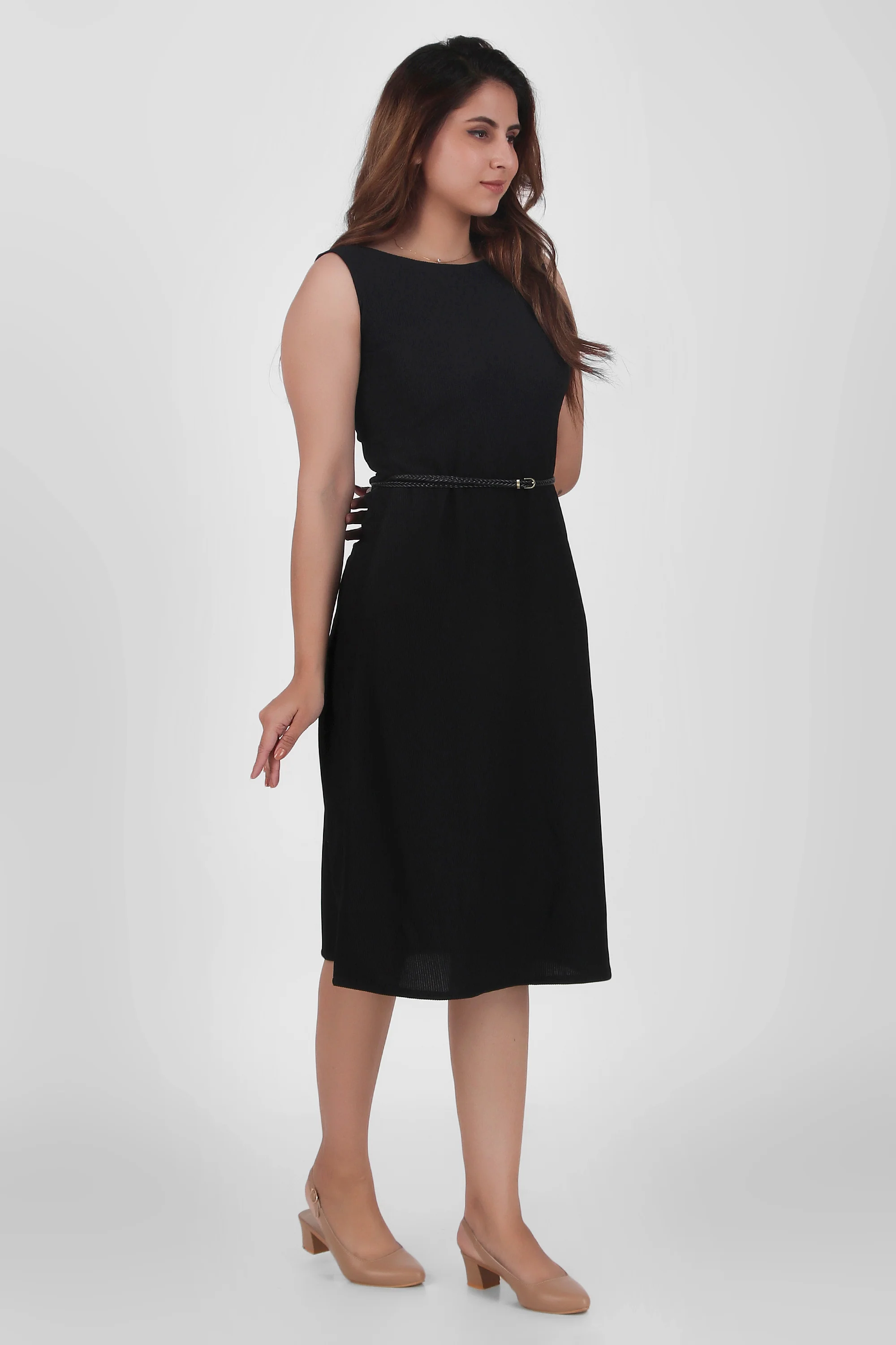 Serenity Formal Midi Dress – Black - Image 4