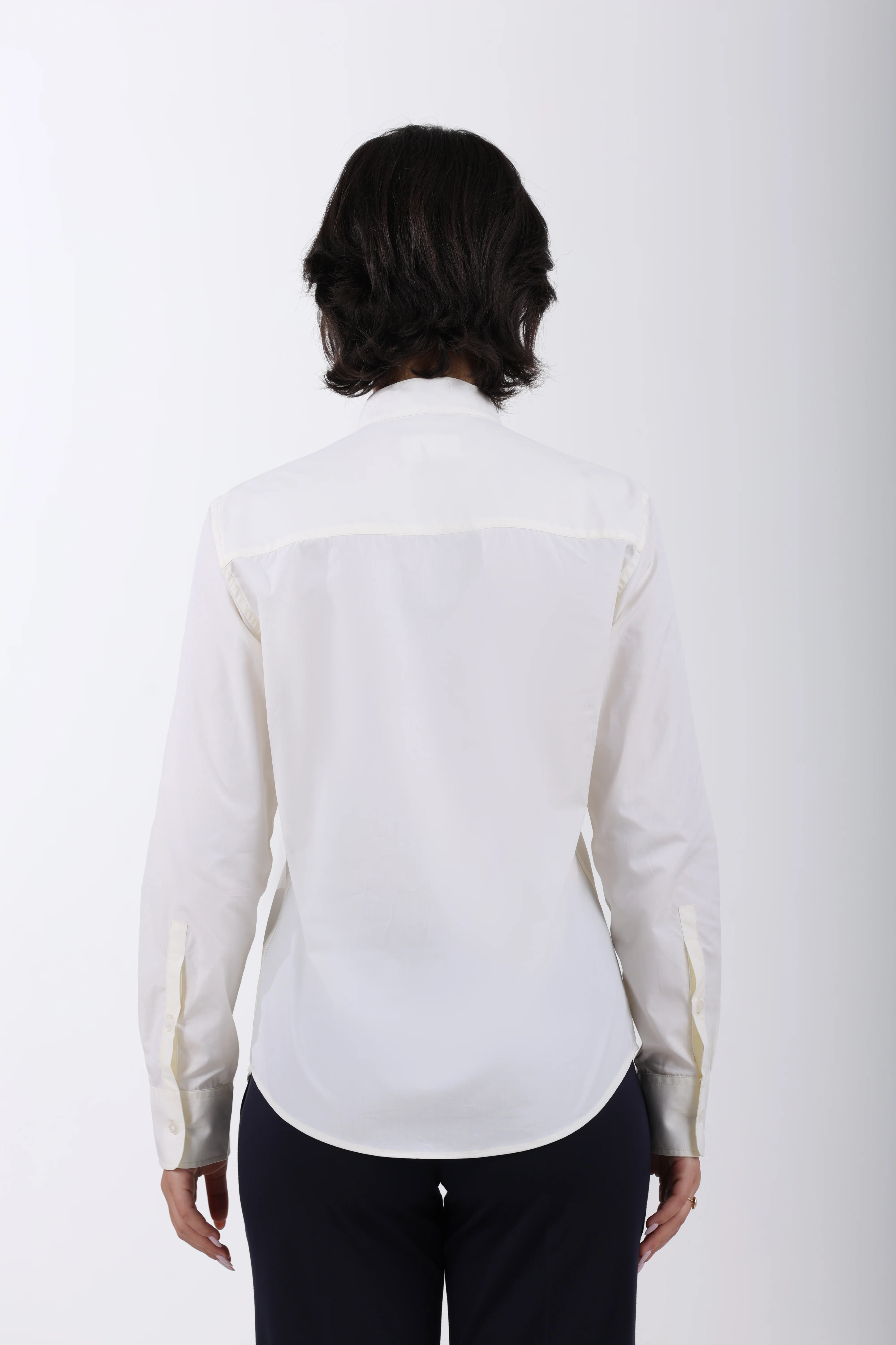 Signature 2-Ply Cotton Mandarin Collar Shirt – Butter Yellow - Image 8