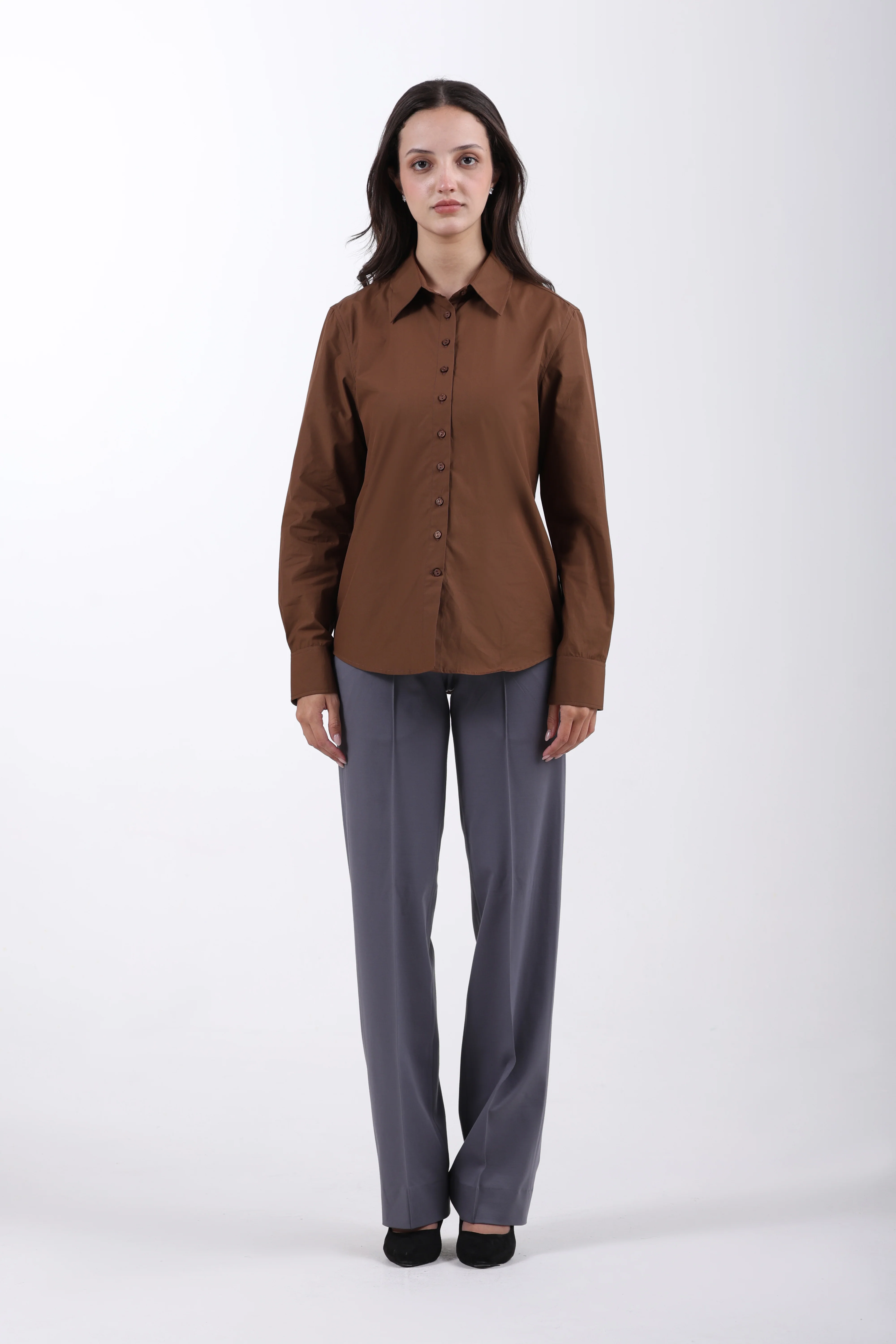 Signature 2-Ply Cotton Regular Fit Shirt – Brown - Image 2