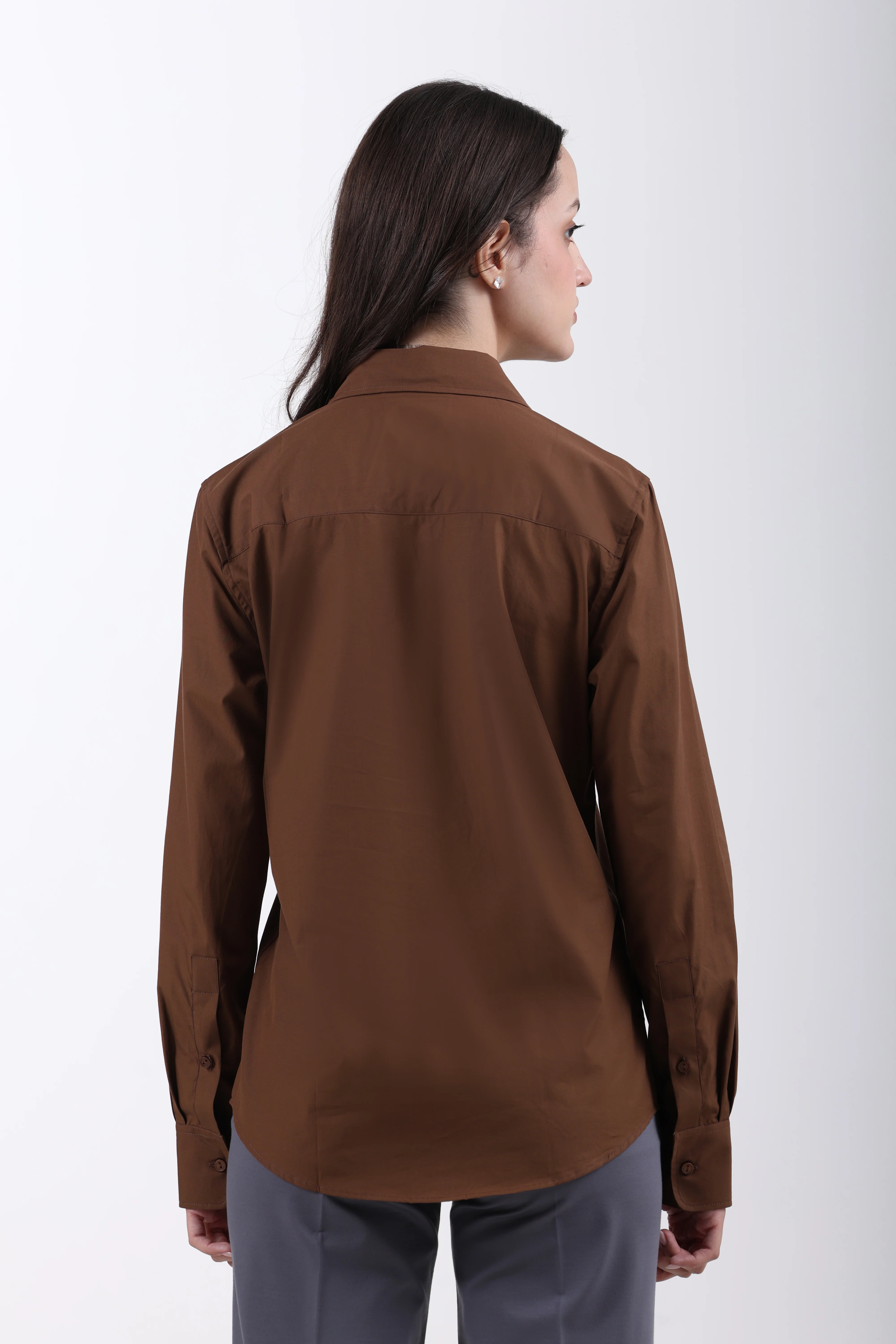 Signature 2-Ply Cotton Regular Fit Shirt – Brown - Image 5