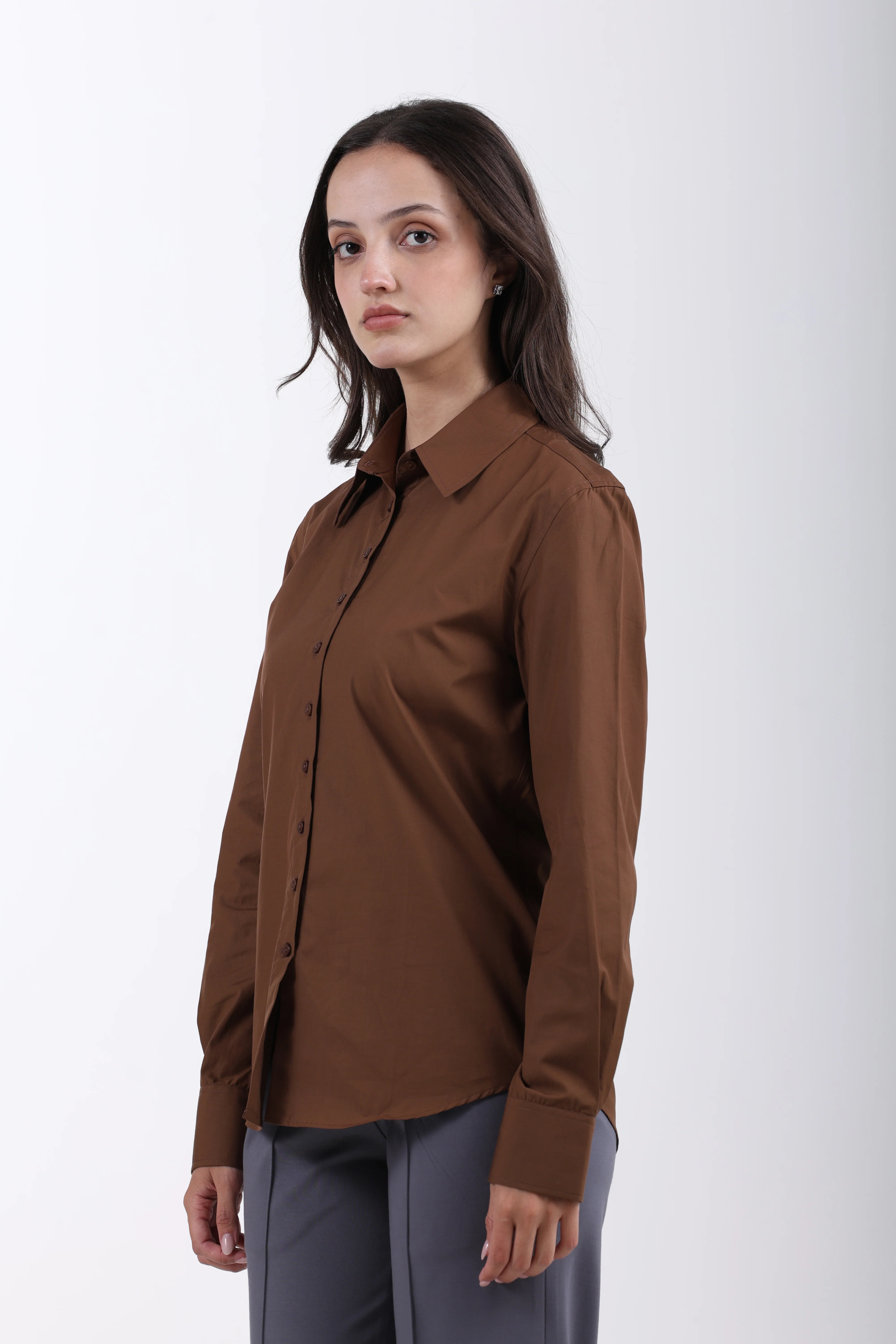 Signature 2-Ply Cotton Regular Fit Shirt – Brown - Image 6