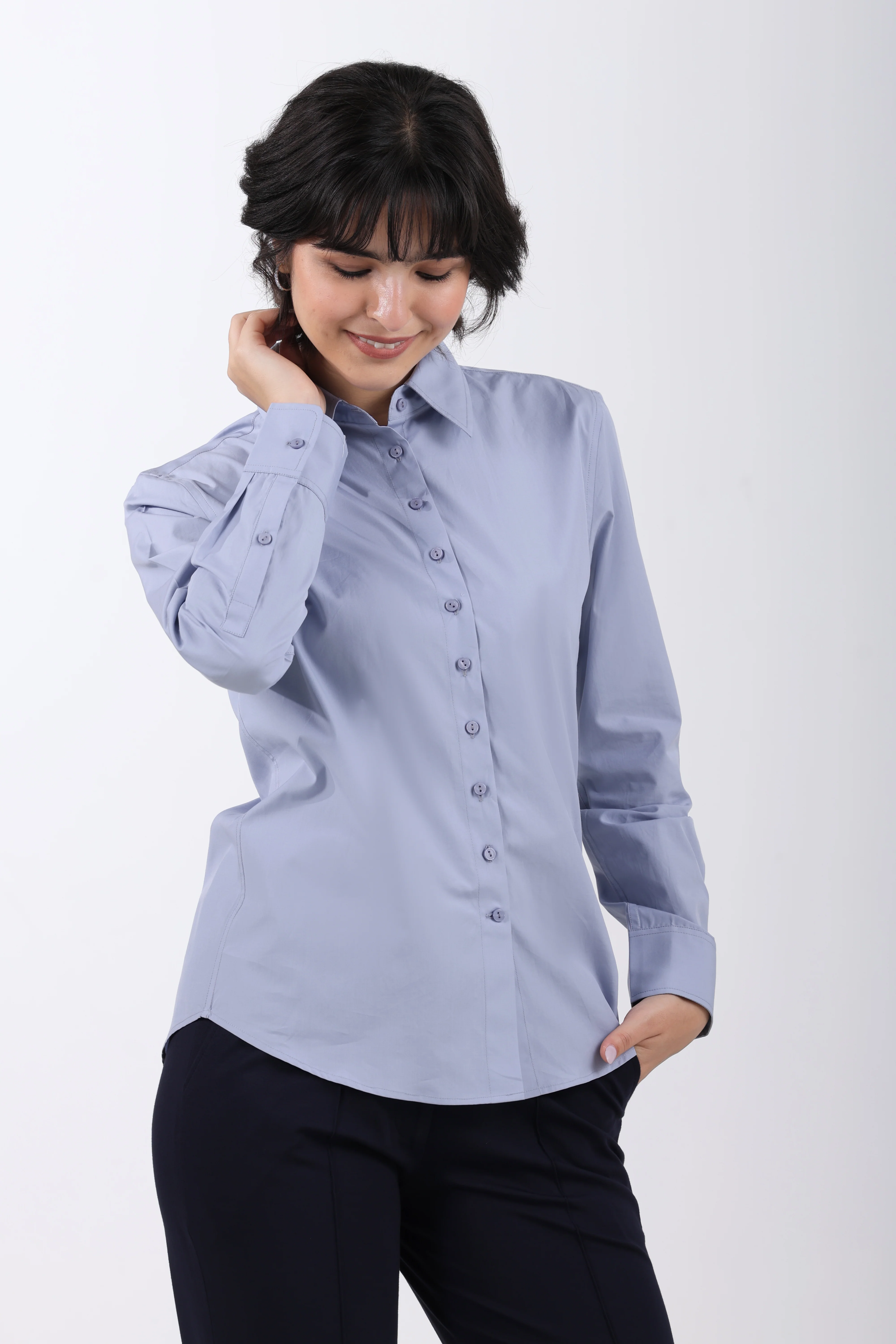 Signature 2-Ply Cotton Regular Fit Shirt – Grey - Image 3
