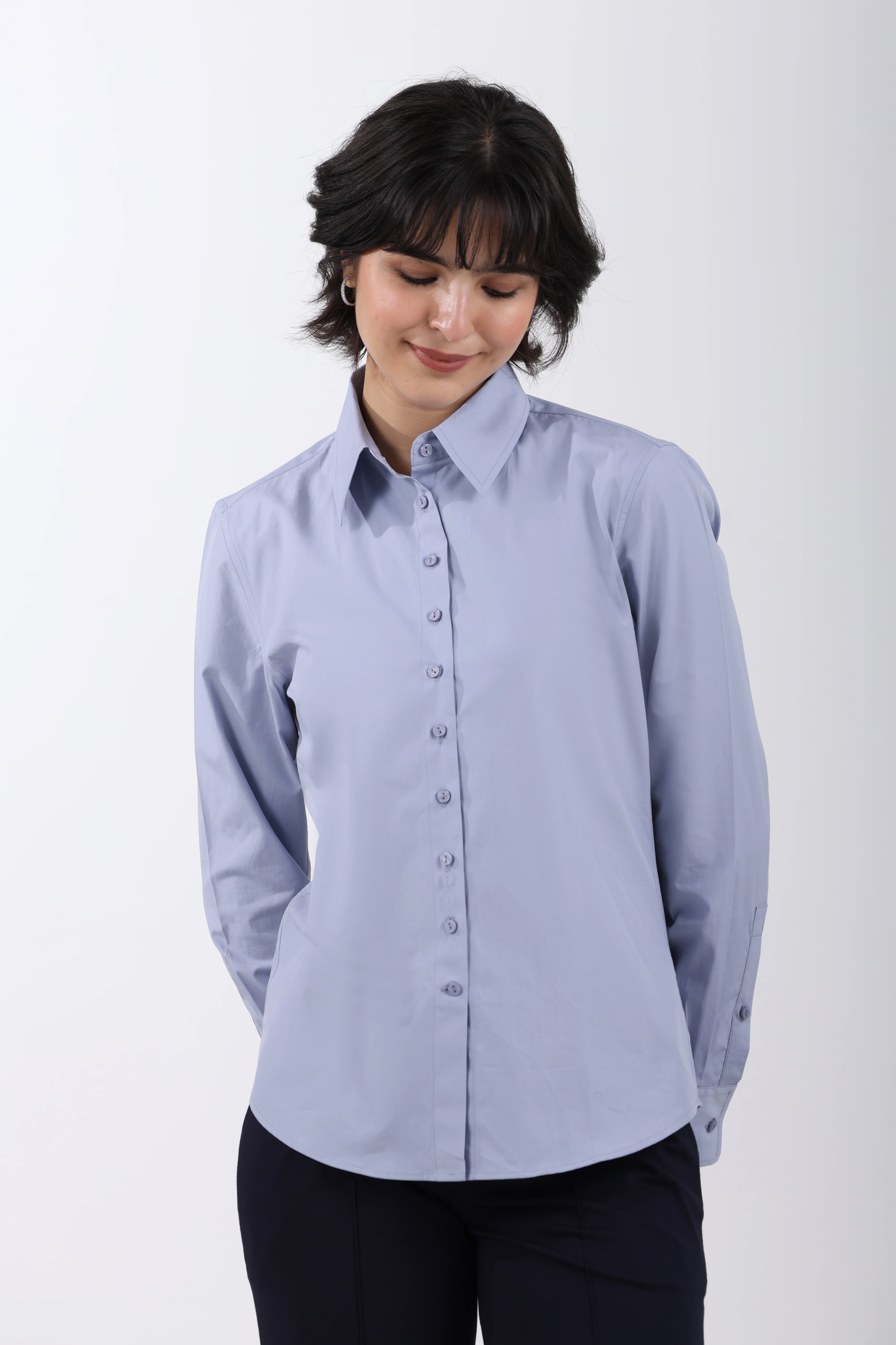 Signature 2-Ply Cotton Regular Fit Shirt – Grey - Image 4
