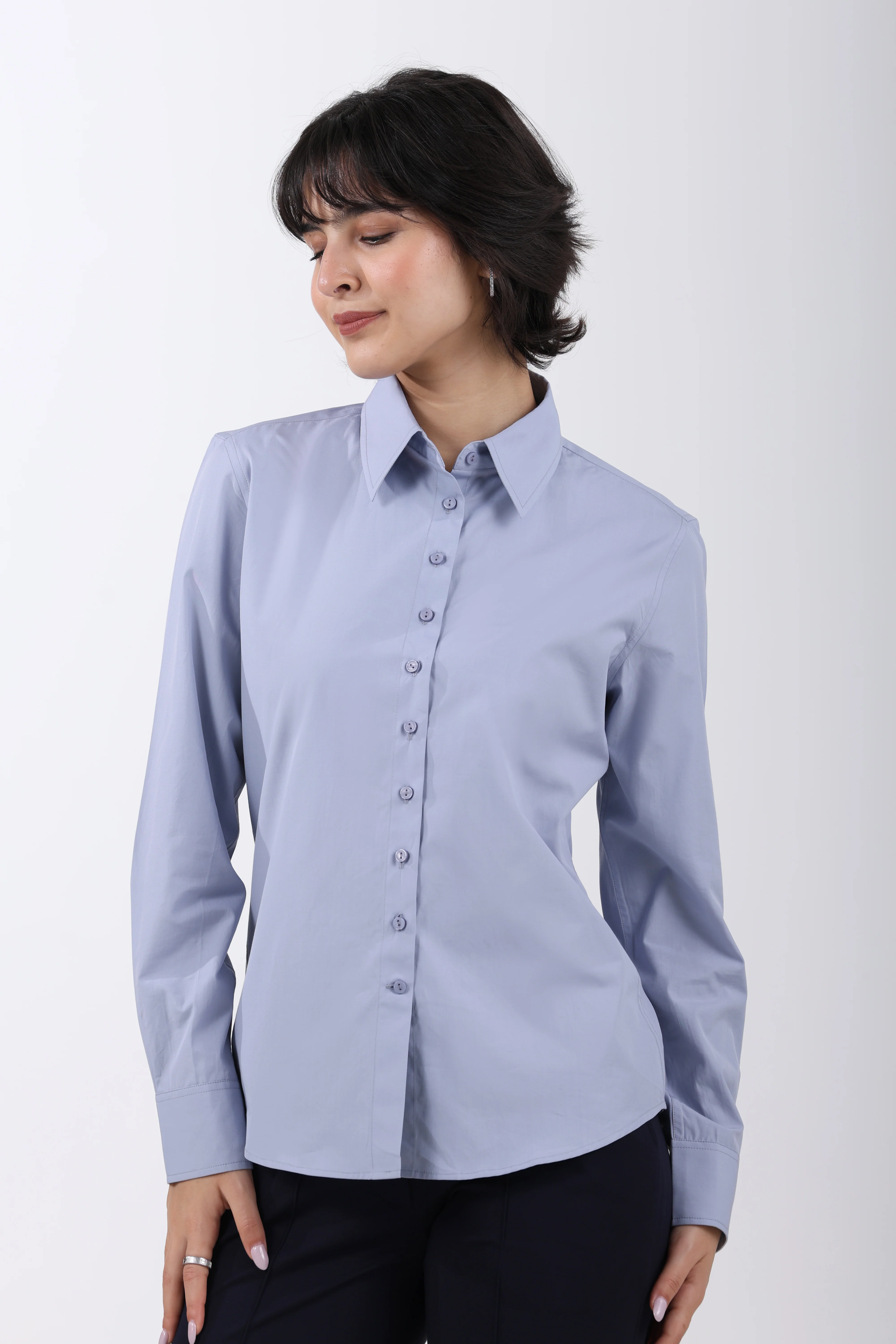 Signature 2-Ply Cotton Regular Fit Shirt – Grey - Image 5