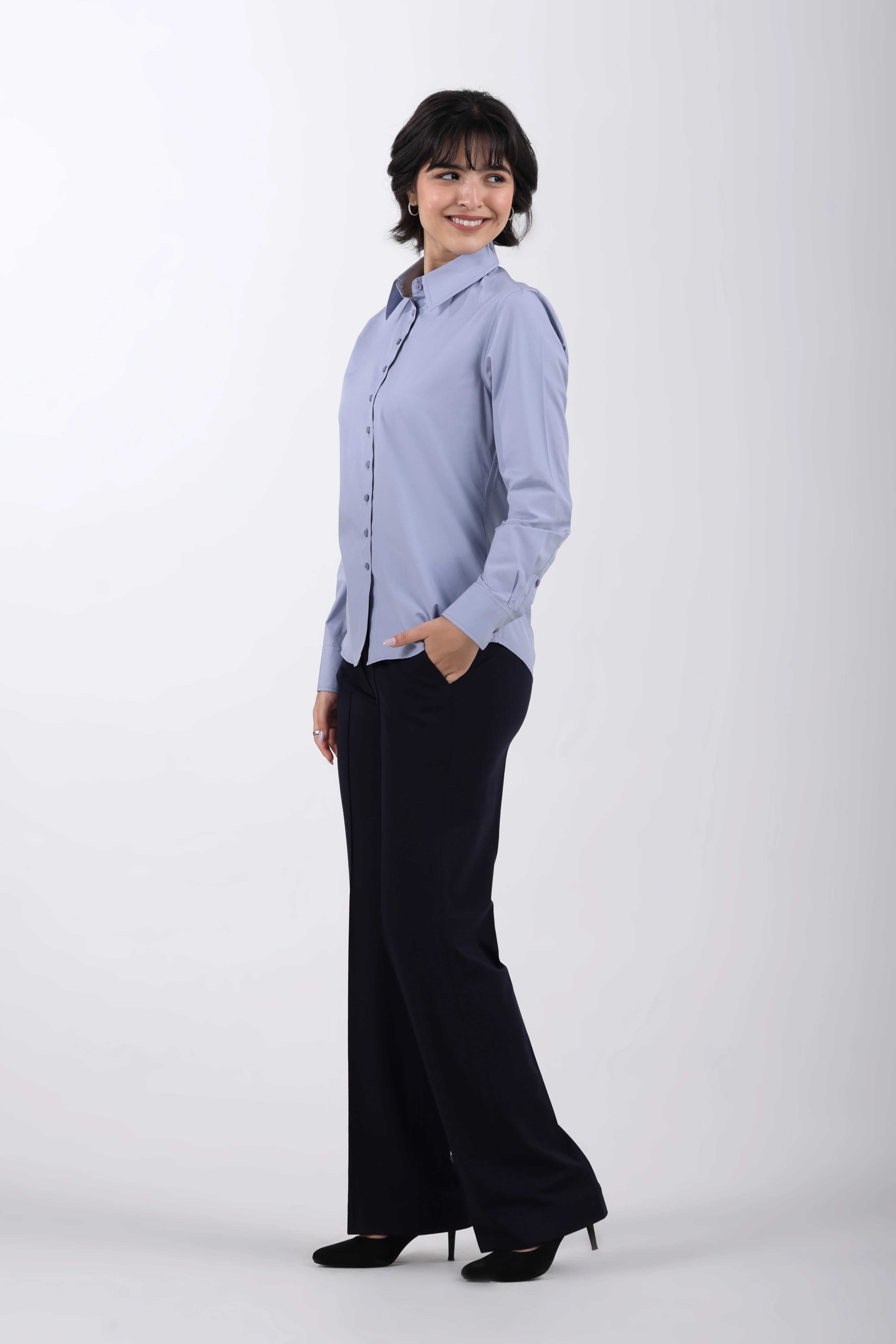 Signature 2-Ply Cotton Regular Fit Shirt – Grey - Image 6