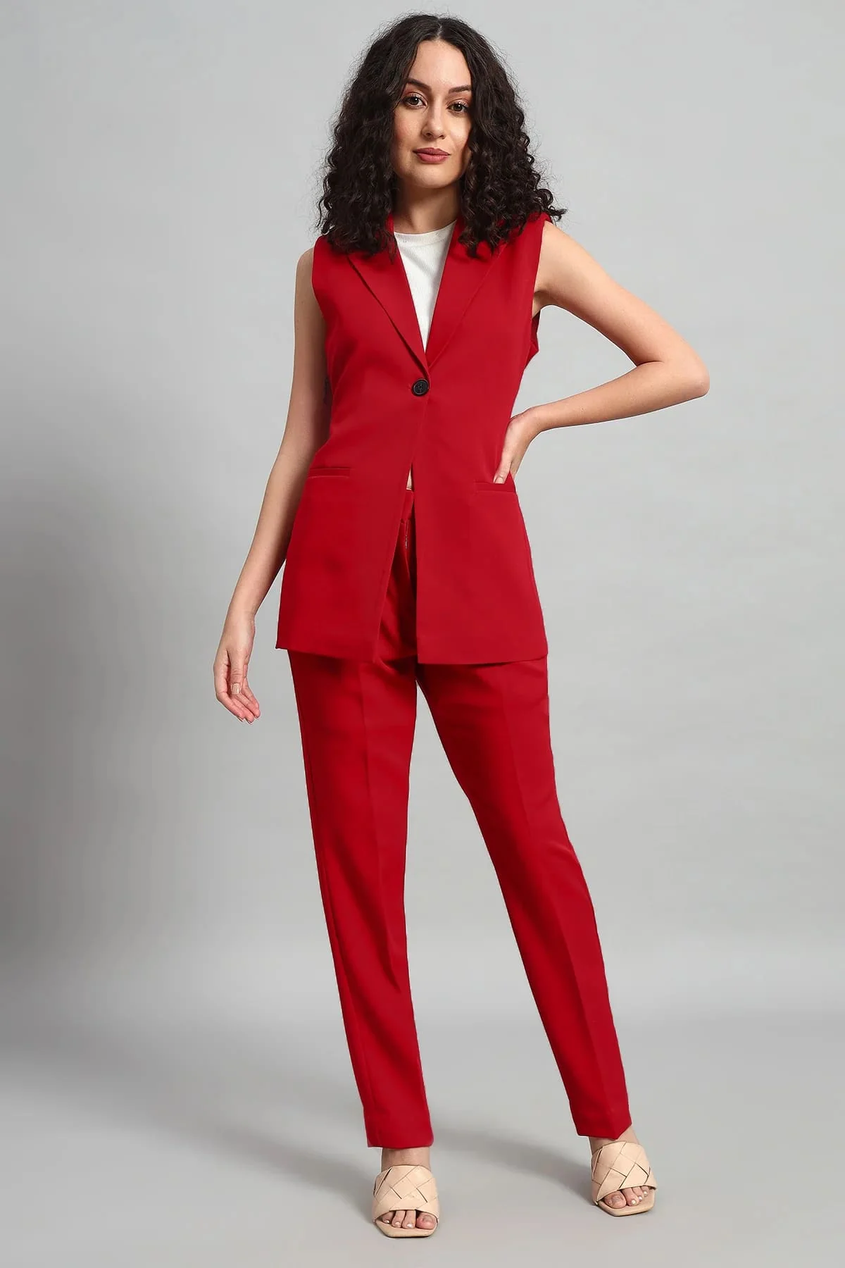 Signature Blazer Co-ord Set – Red