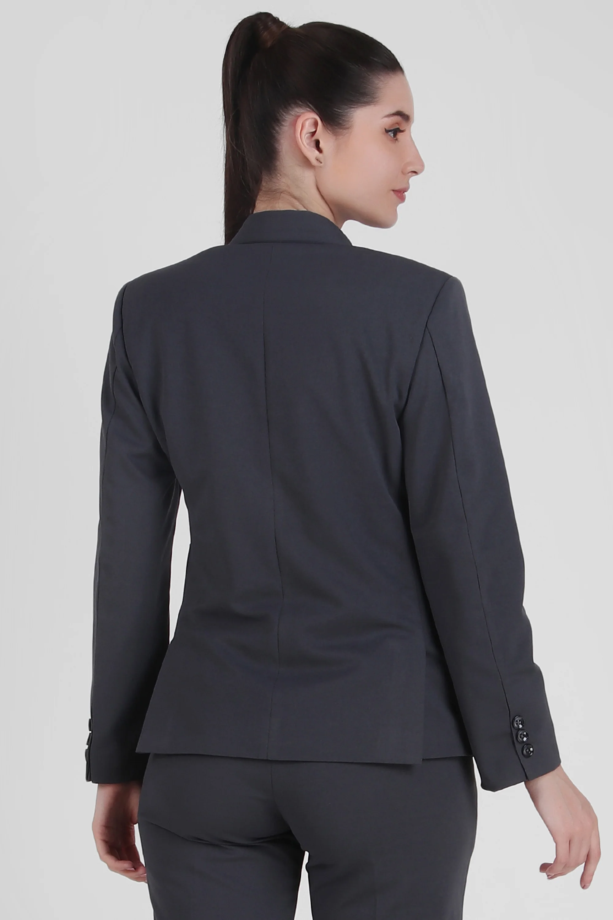 Single Breasted Blazer – Bluish Grey - Image 8