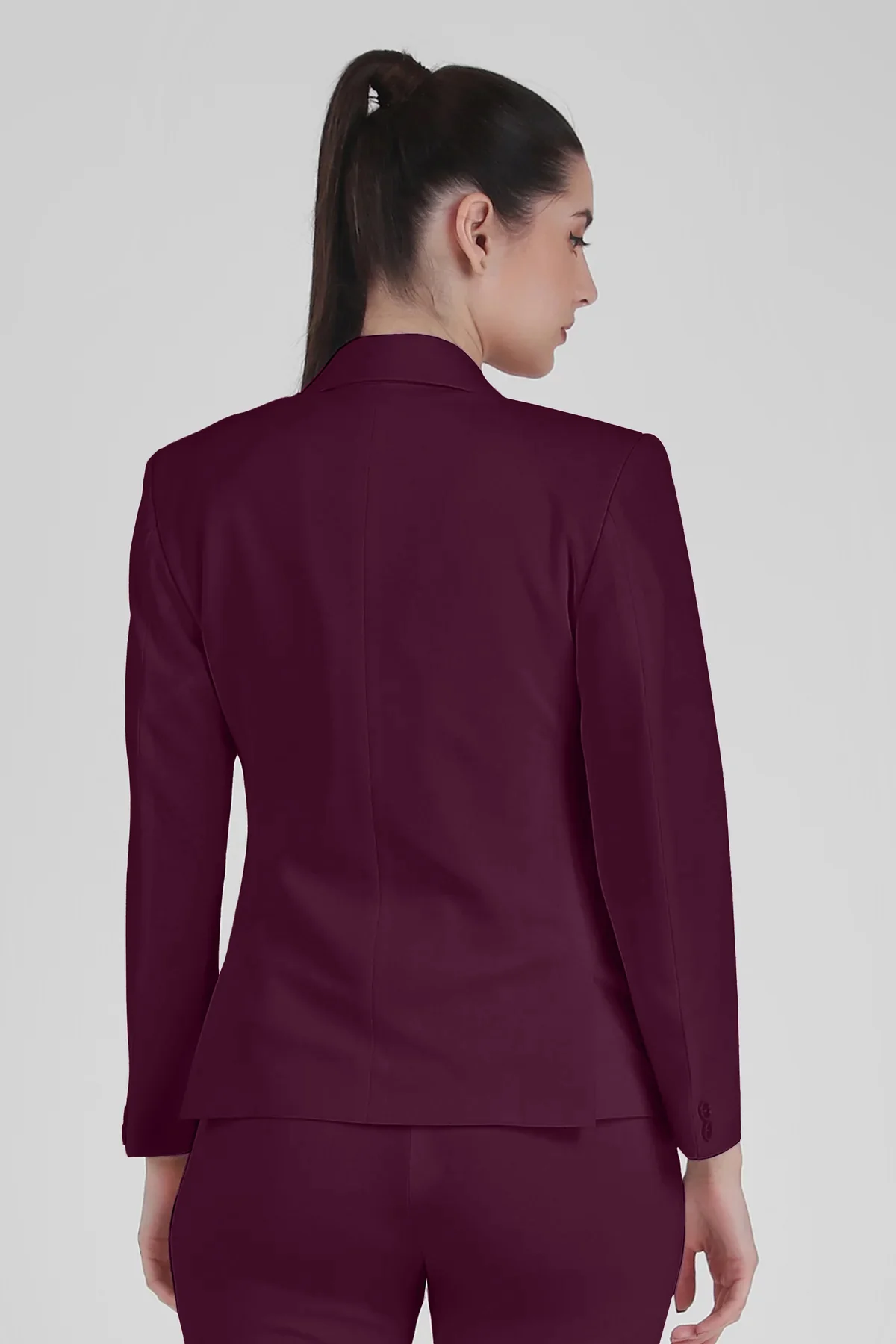 Single Breasted Blazer – Plum - Image 3