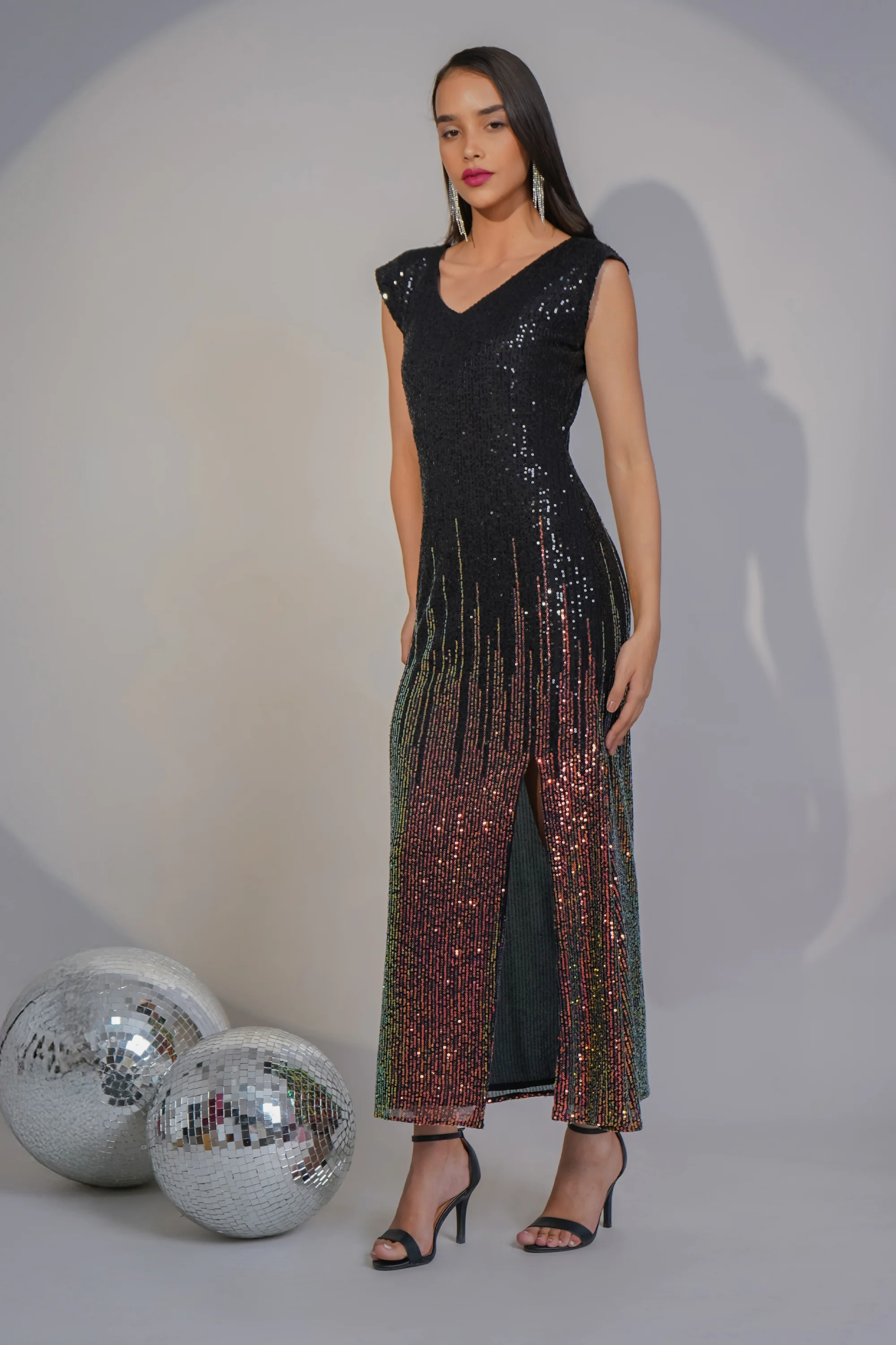 Sitara Sequin Dress – Black - Image 2