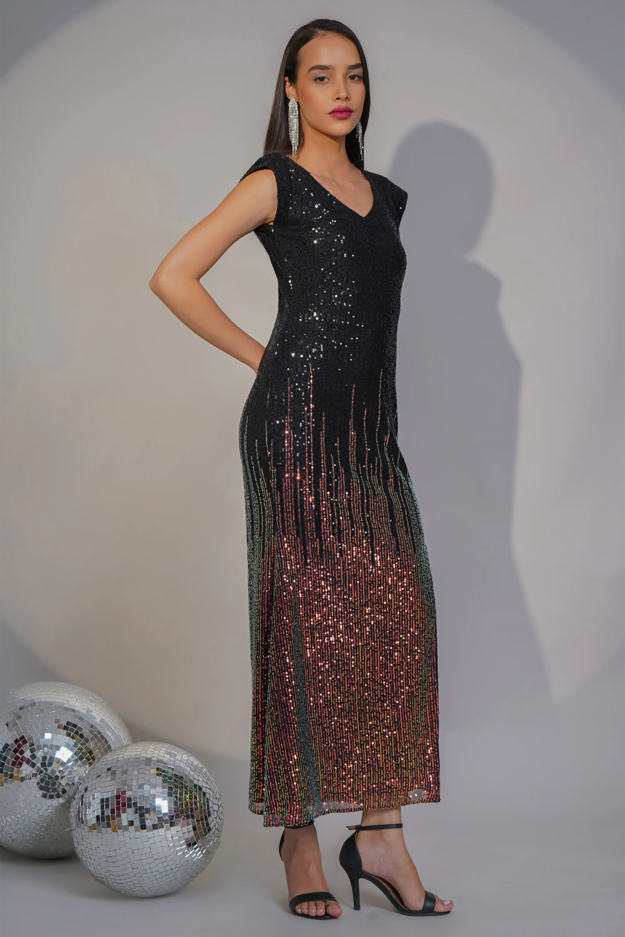 Sitara Sequin Dress – Black - Image 3