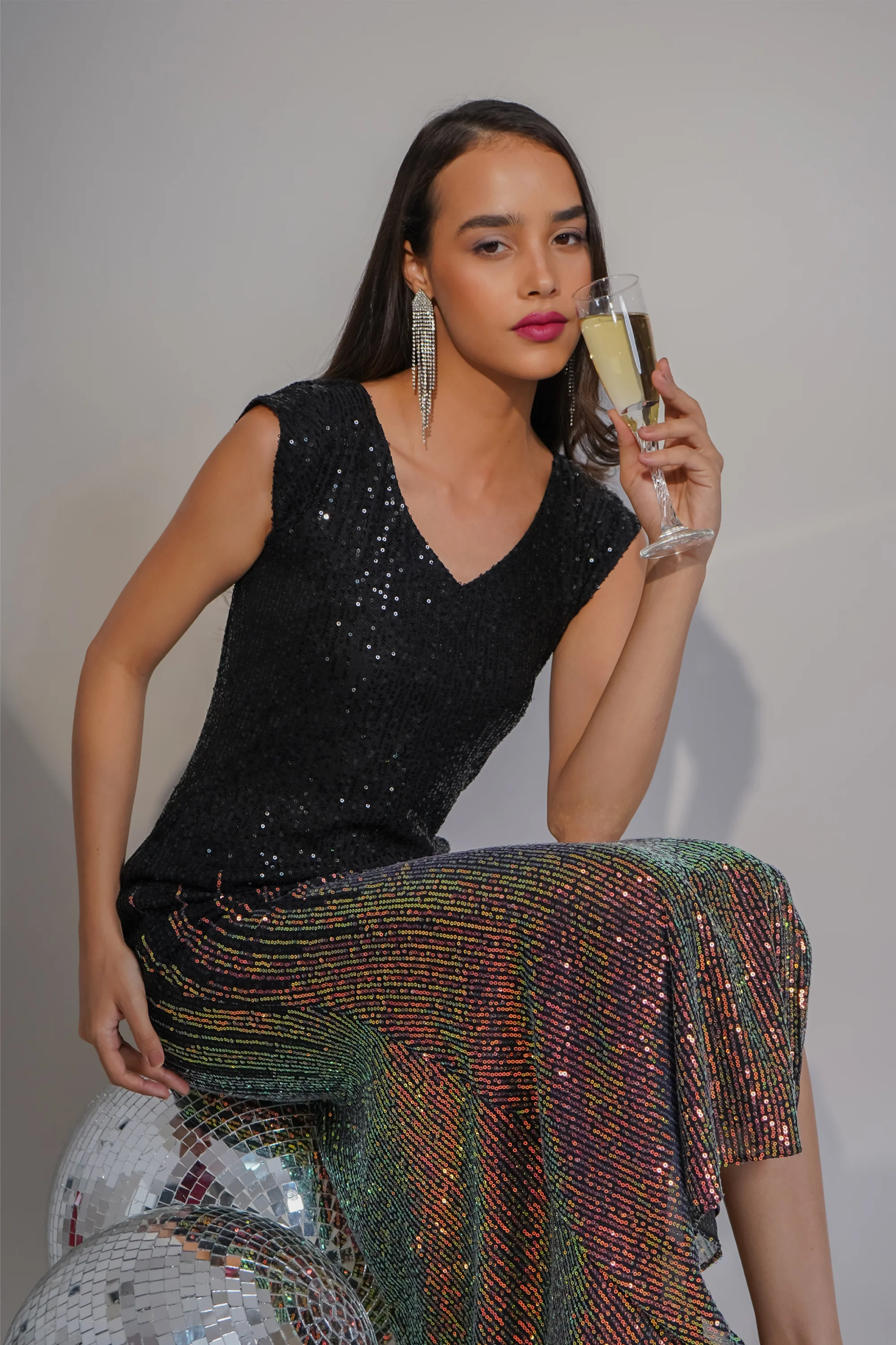 Sitara Sequin Dress – Black - Image 5