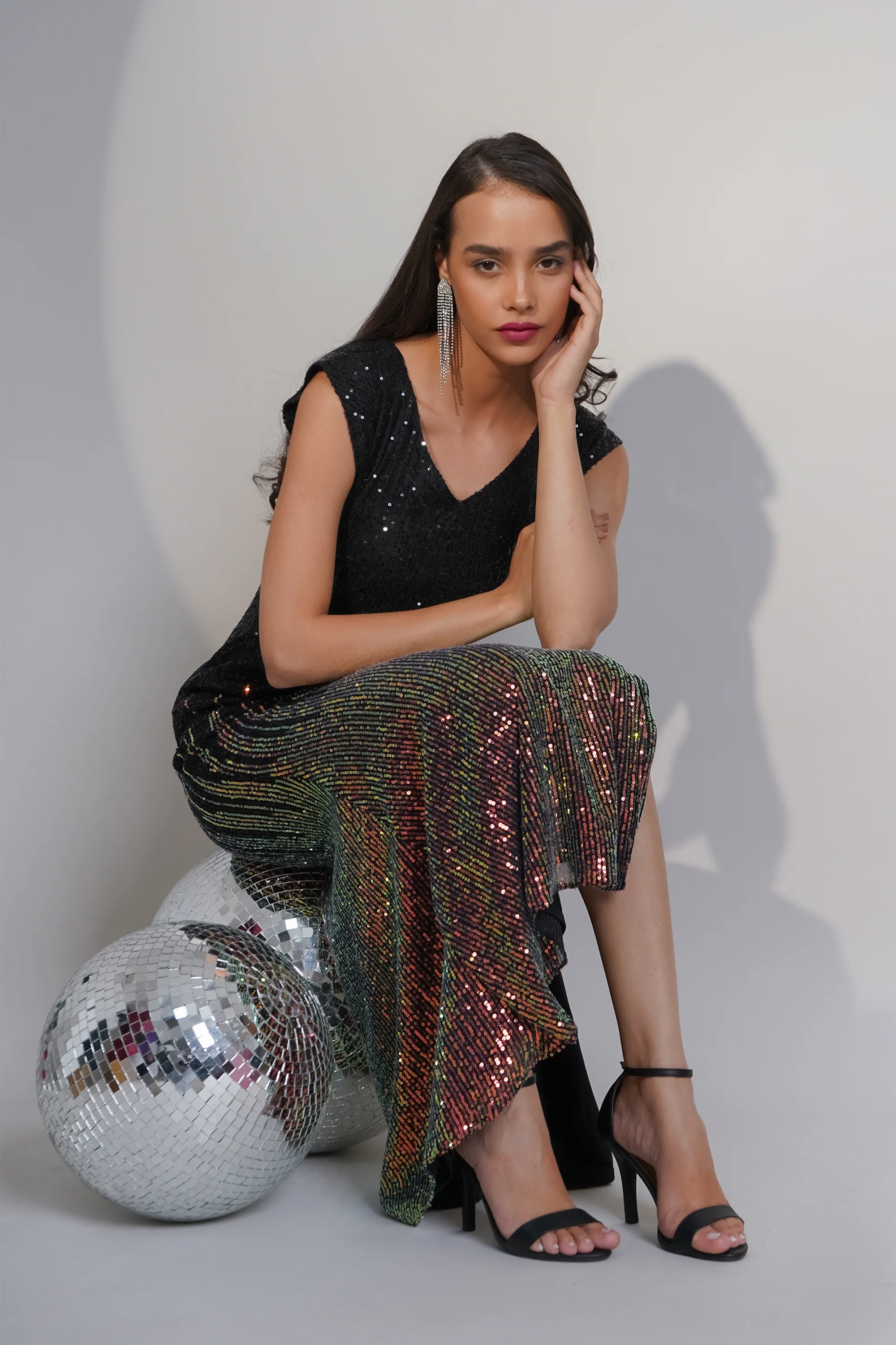 Sitara Sequin Dress – Black - Image 6