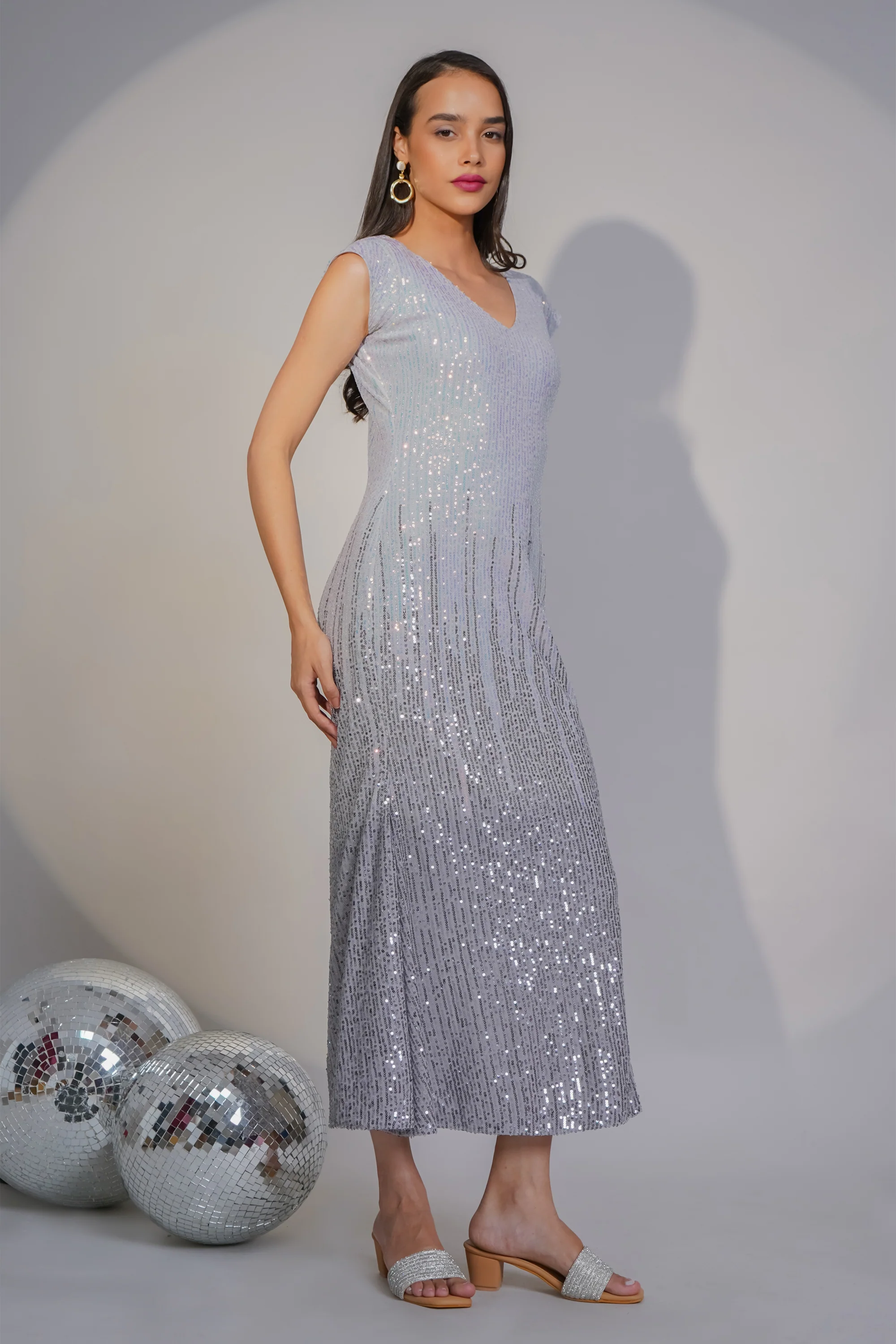 Sitara Sequin Dress – Lilac - Image 4