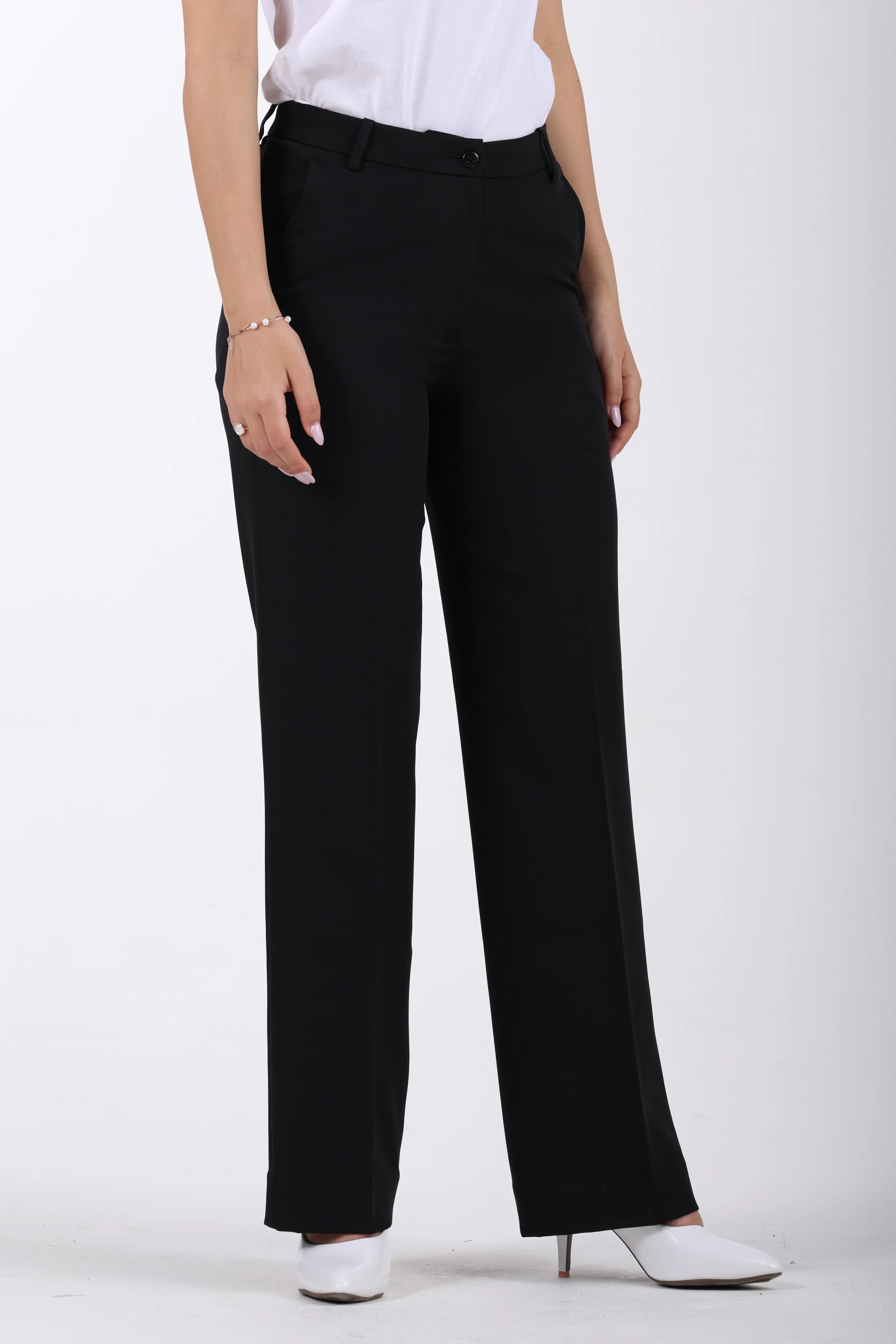 Straight Fit Trousers – Black - Image 4