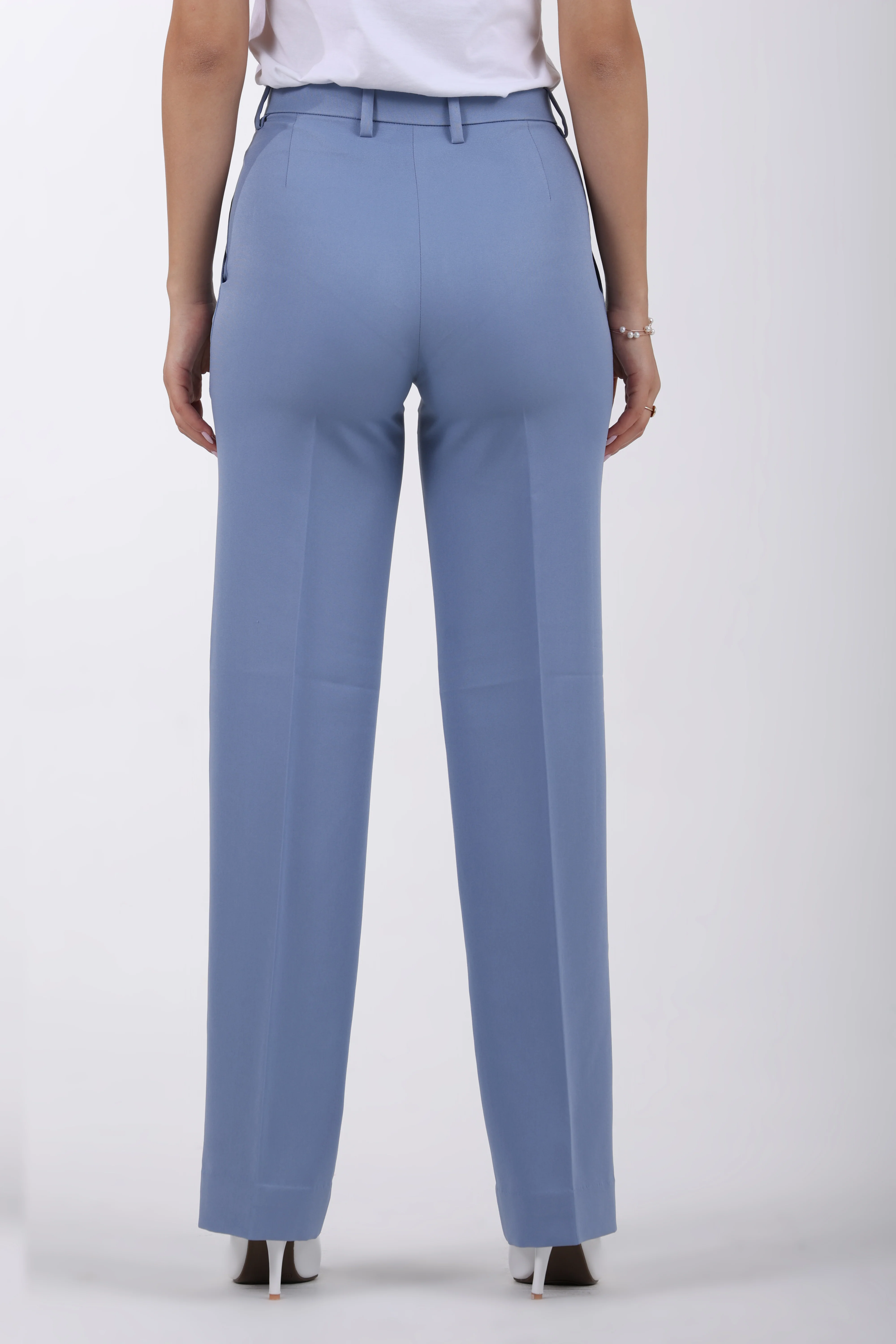 Straight Fit Trousers – Powder Blue - Image 7