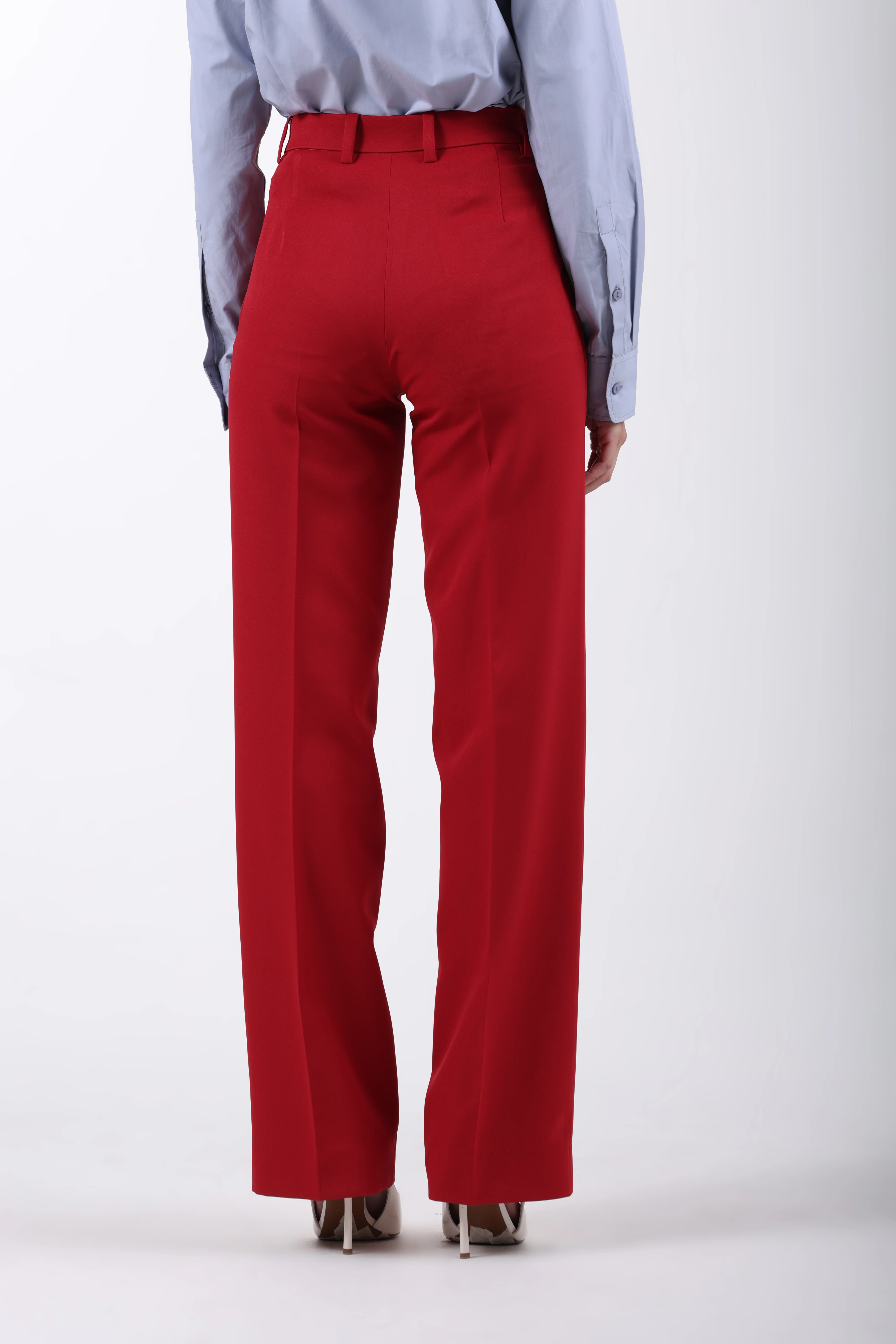 Straight Fit Trousers – Red - Image 4