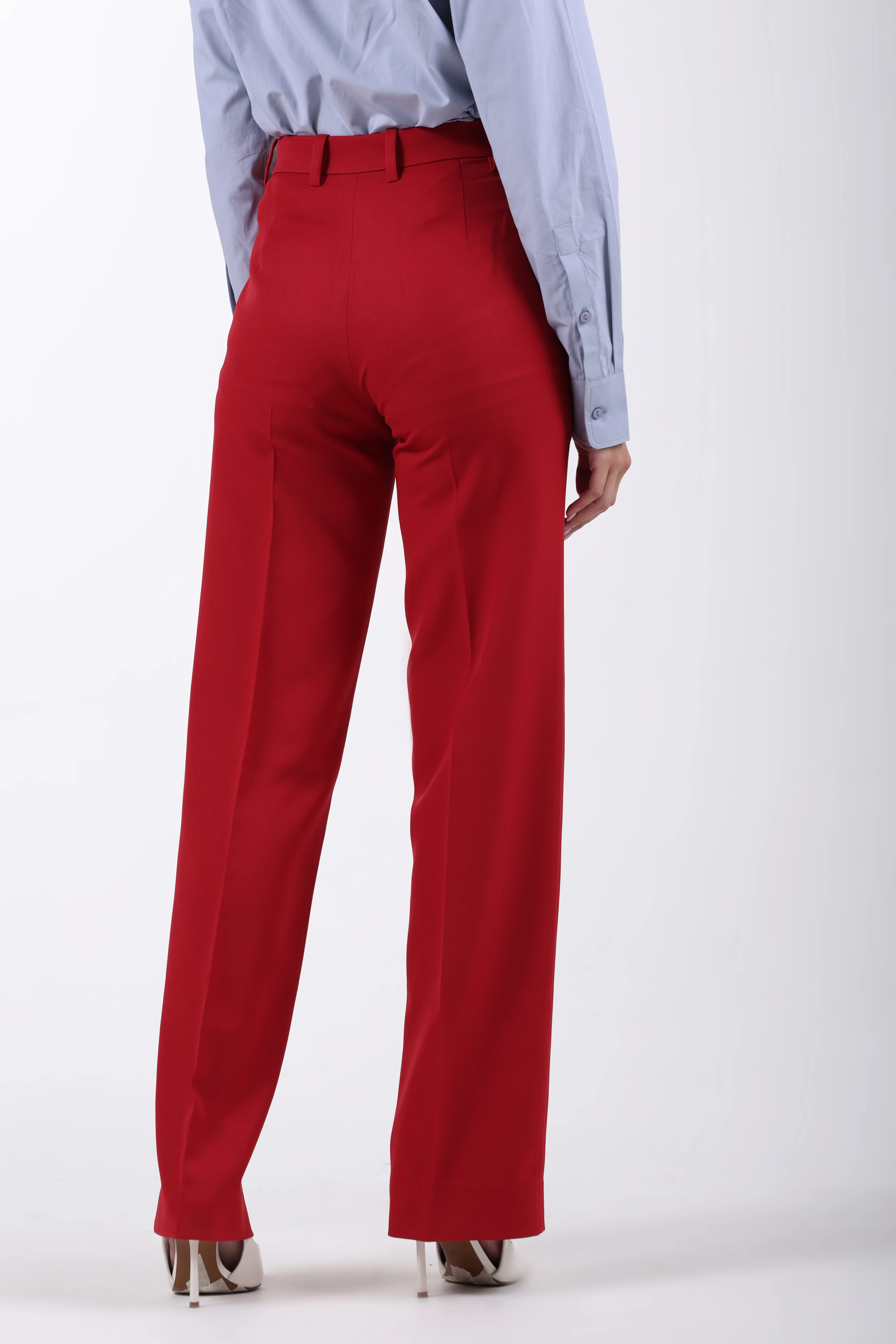 Straight Fit Trousers – Red - Image 6